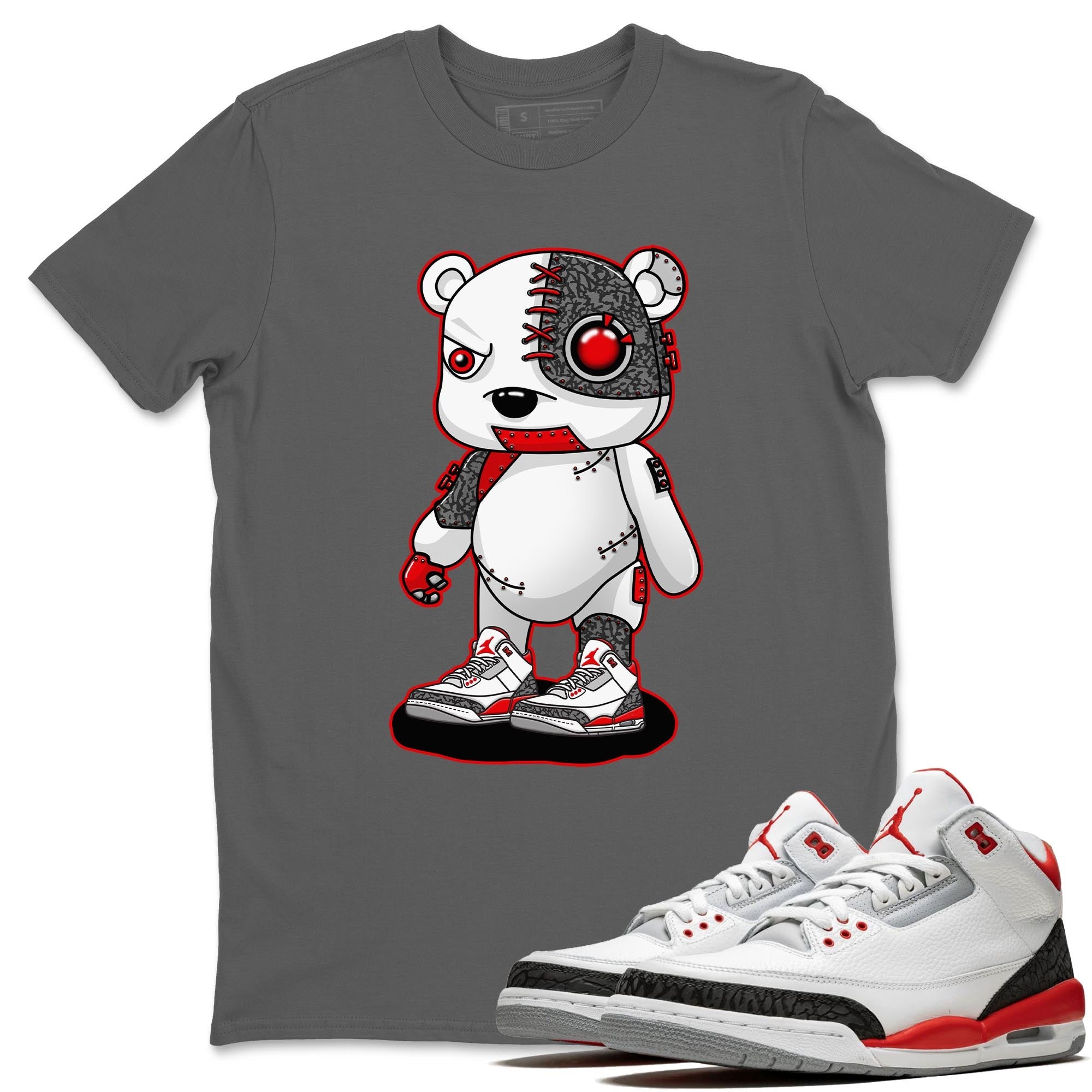 Cyborg Bear Unisex Tops - Air Jordan 3 Fire Red