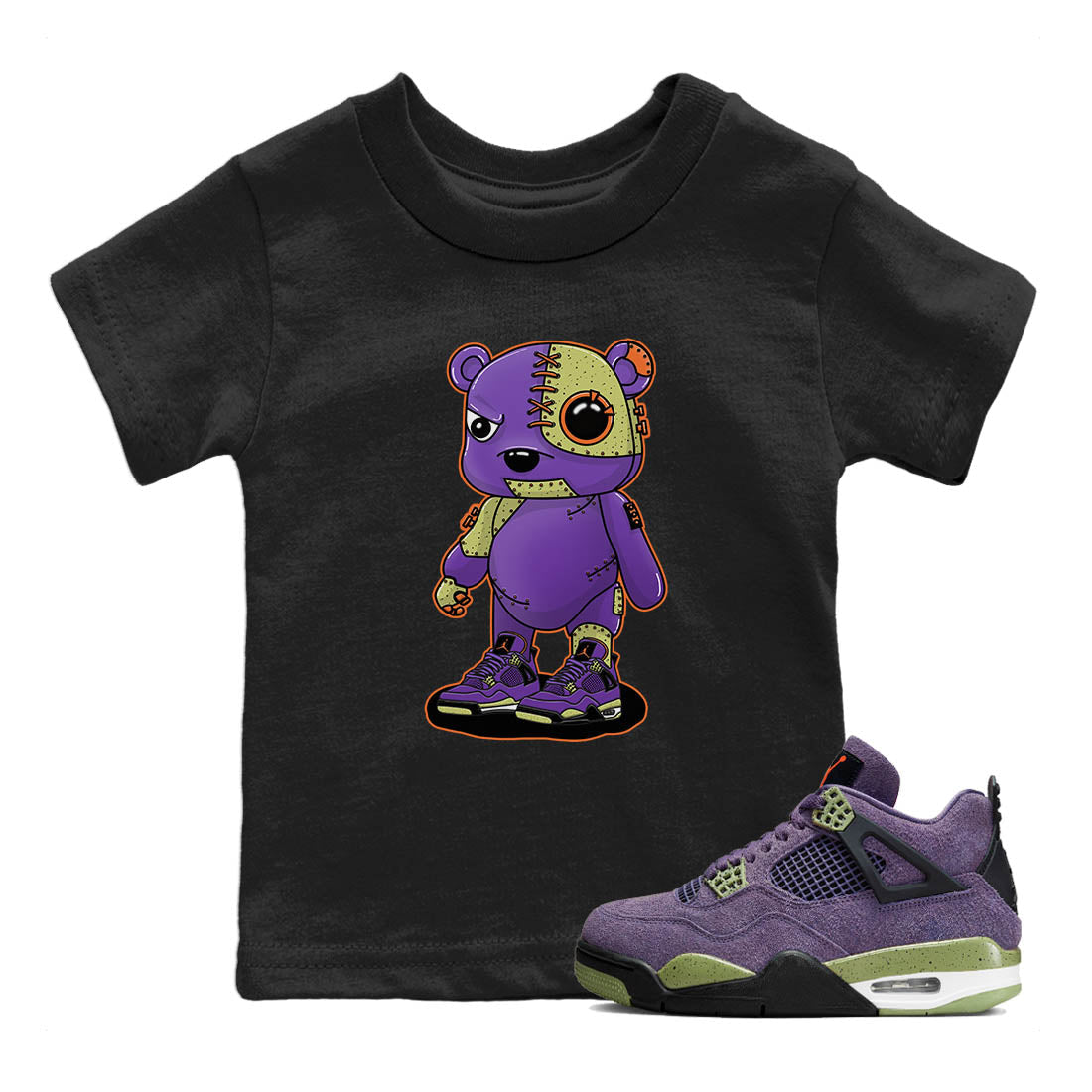 Cyborg Bear Kids Tops - Air Jordan 4 Canyon Purple