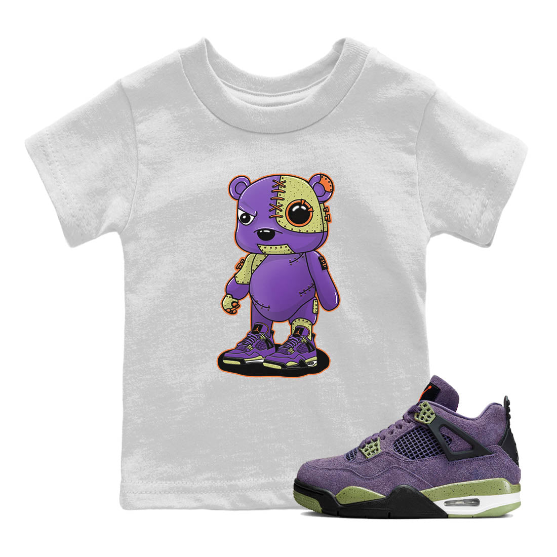 Cyborg Bear Kids Tops - Air Jordan 4 Canyon Purple