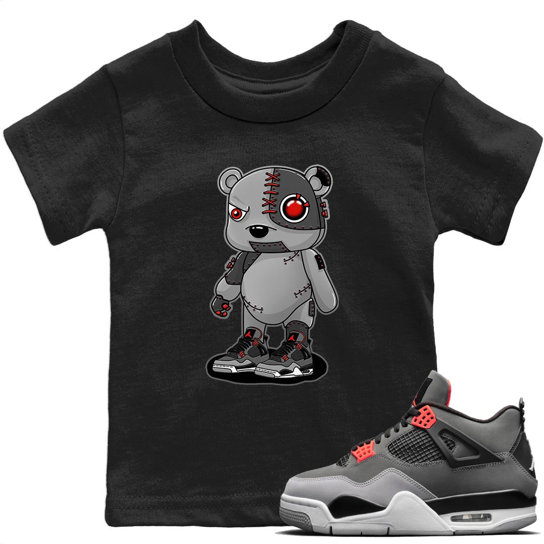 Cyborg Bear Kids Tops - Air Jordan 4 Infrared