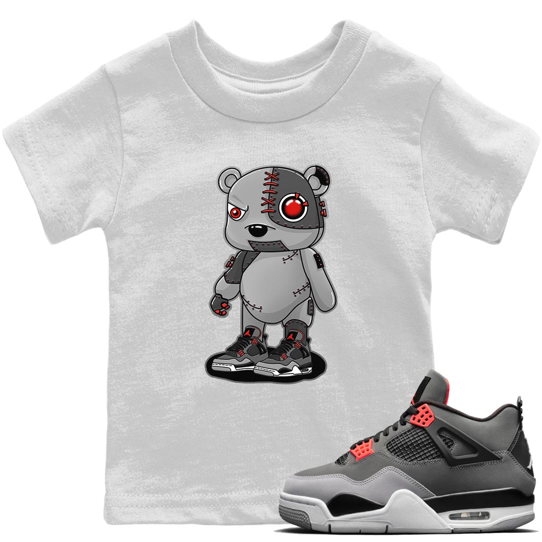 Cyborg Bear Kids Tops - Air Jordan 4 Infrared