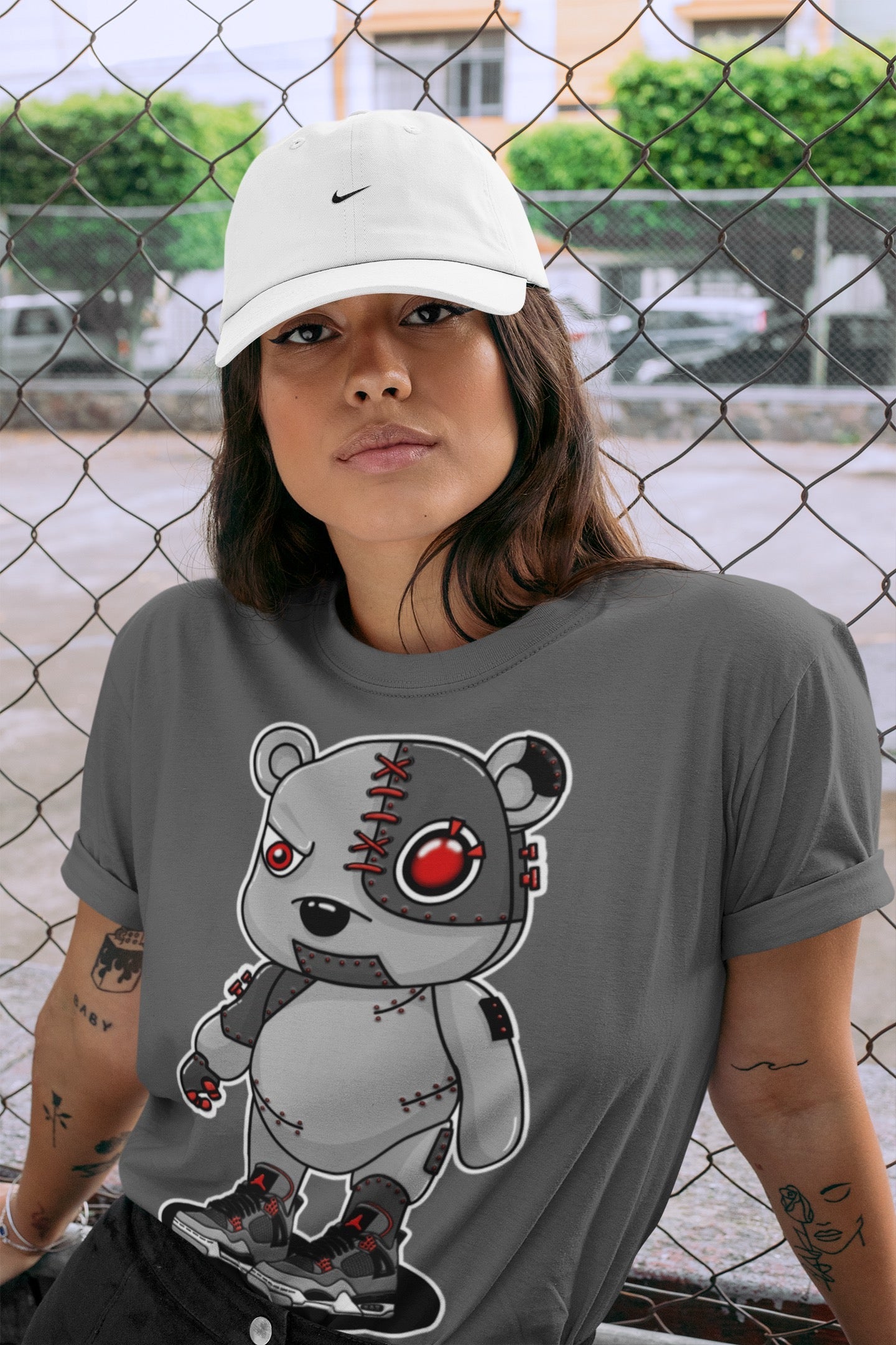 Cyborg Bear Unisex Tops - Air Jordan 4 Infrared
