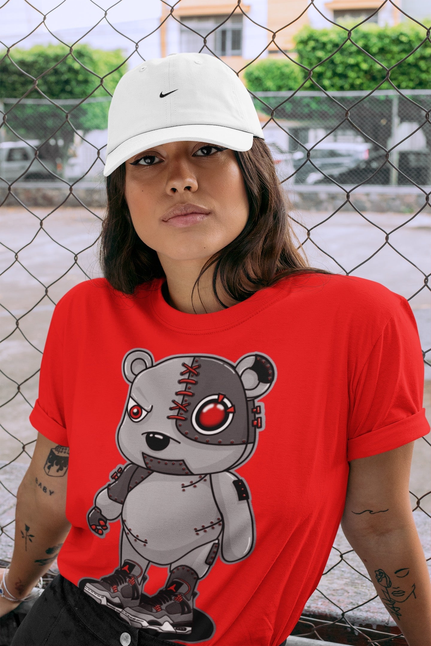 Cyborg Bear Unisex Tops - Air Jordan 4 Infrared