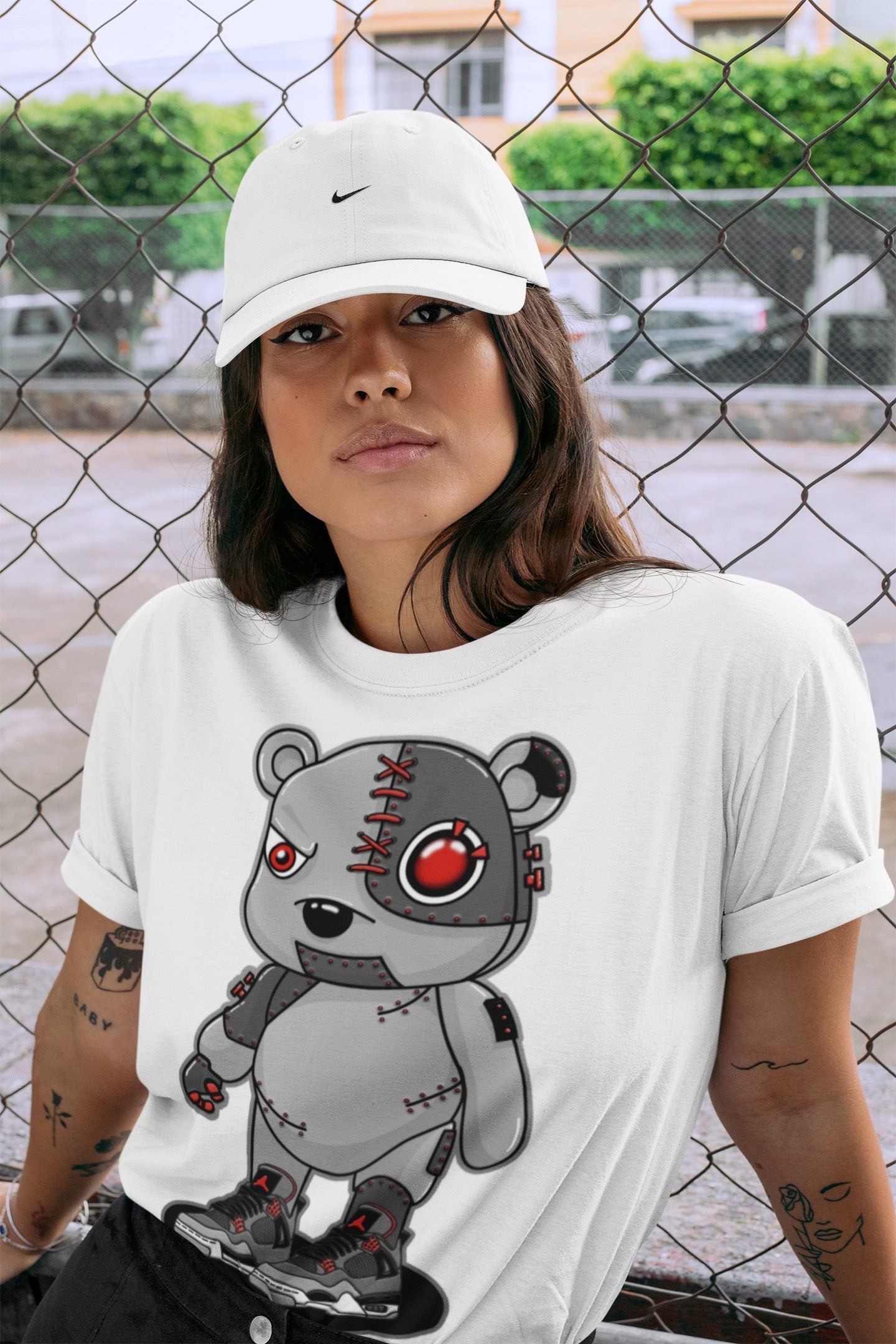 Cyborg Bear Unisex Tops - Air Jordan 4 Infrared