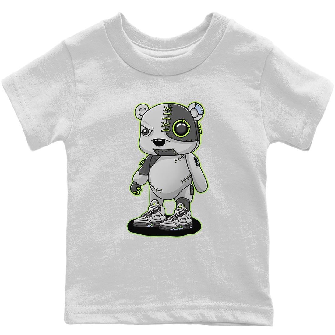 Cyborg Bear Kids Tops - Air Jordan 5 Green Bean