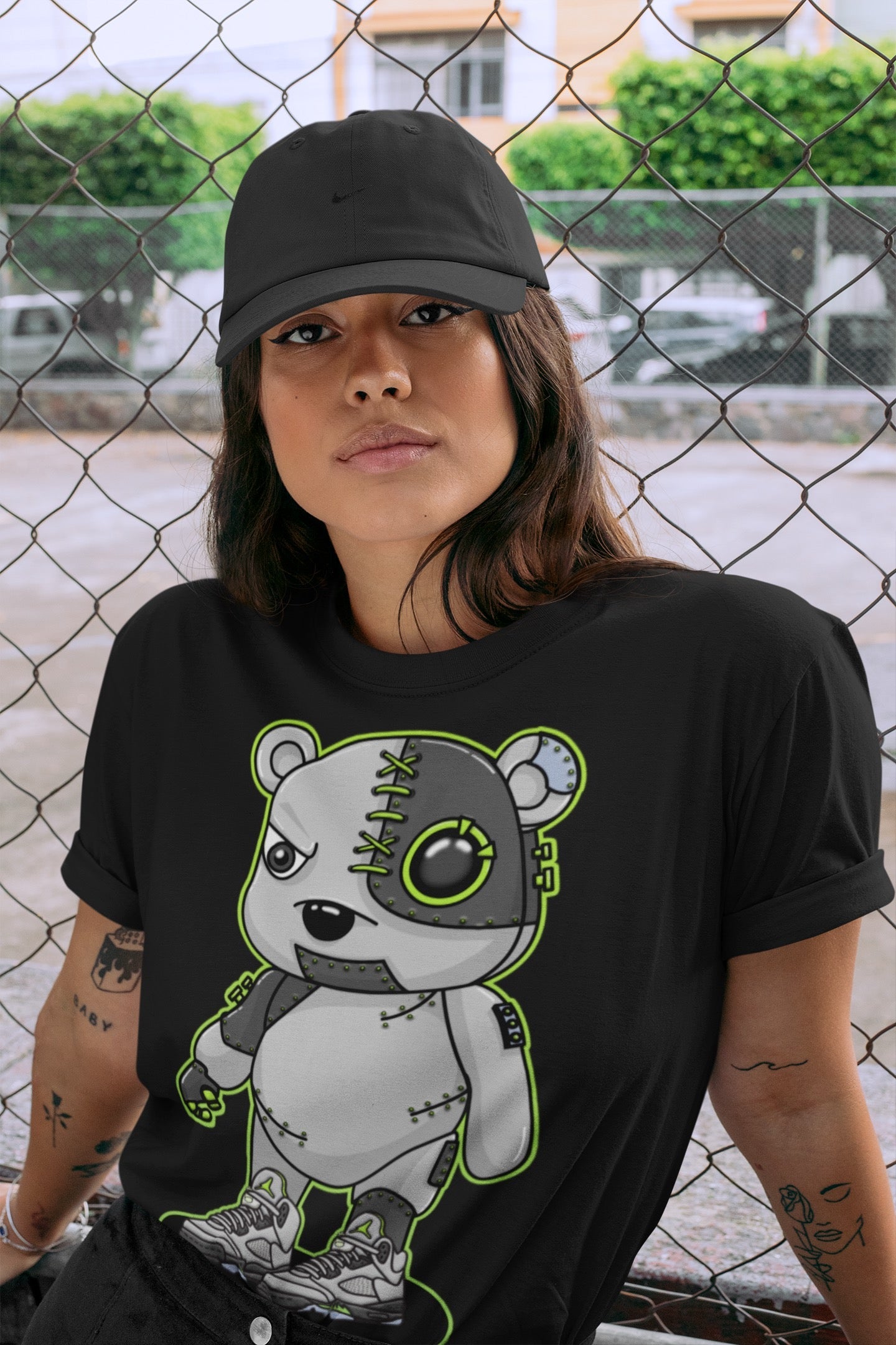 Cyborg Bear Unisex Tops - Air Jordan 5 Green Bean