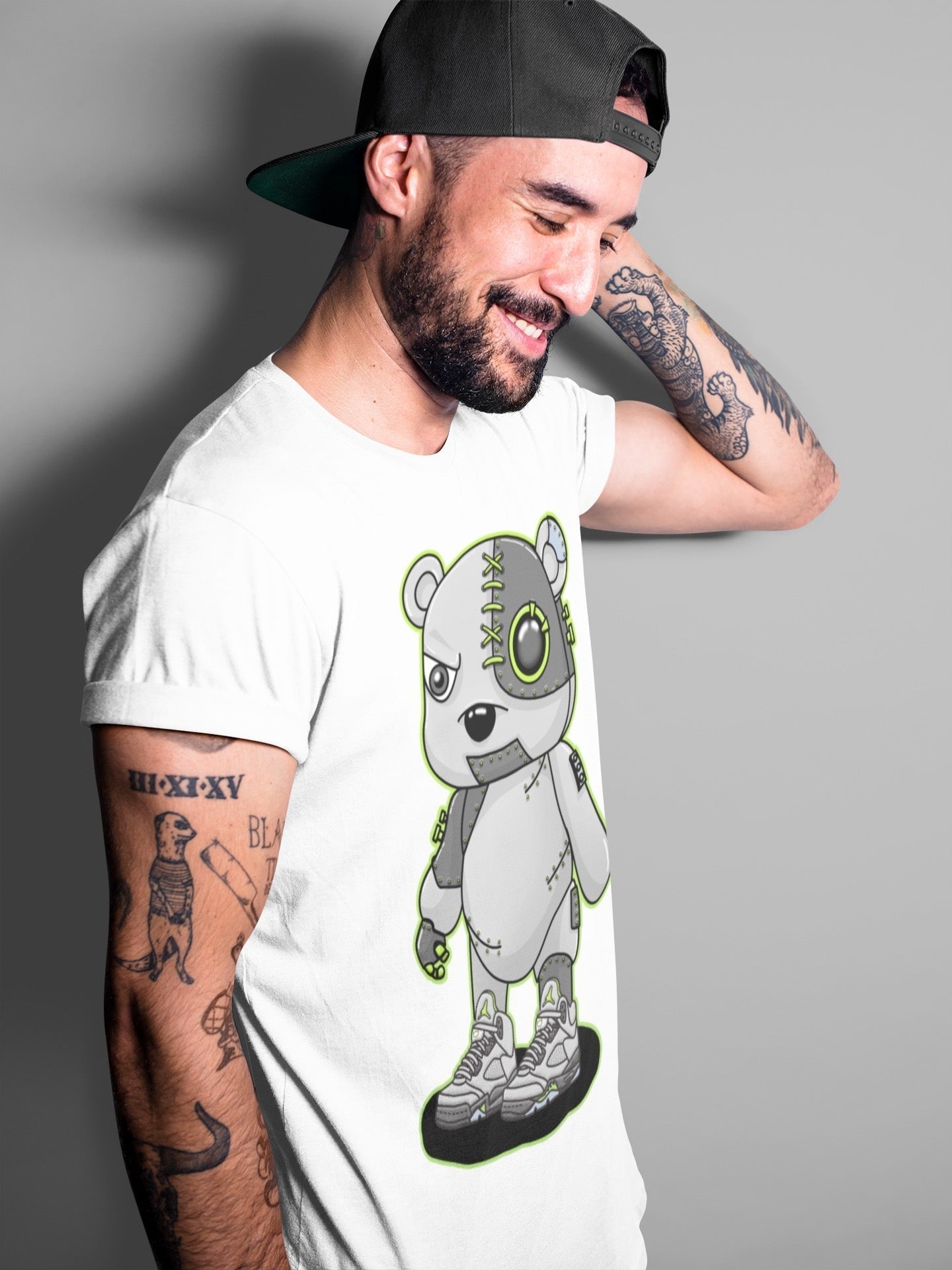 Cyborg Bear Unisex Tops - Air Jordan 5 Green Bean