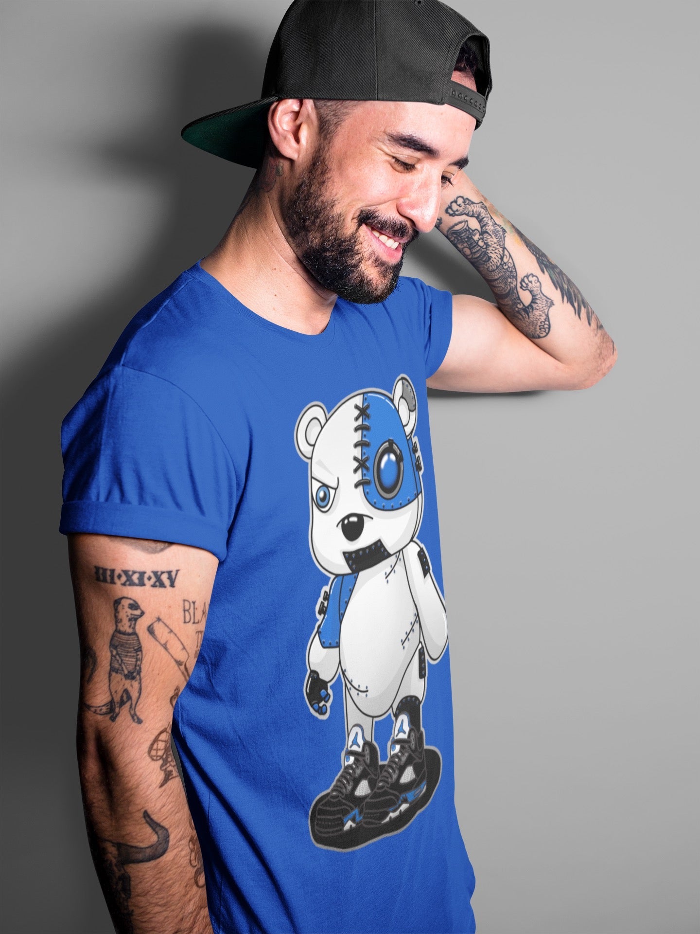 Cyborg Bear Unisex Tops - Air Jordan 5 Racer Blue