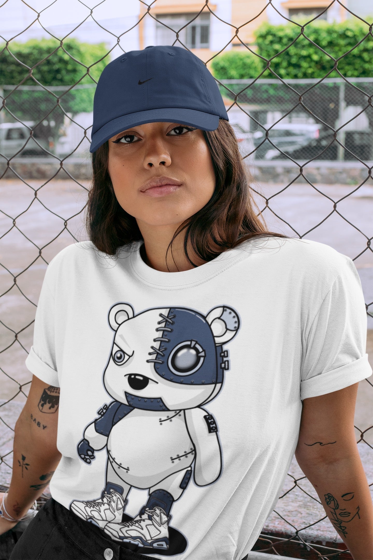 Cyborg Bear Unisex Tops - Air Jordan 6 Midnight Navy