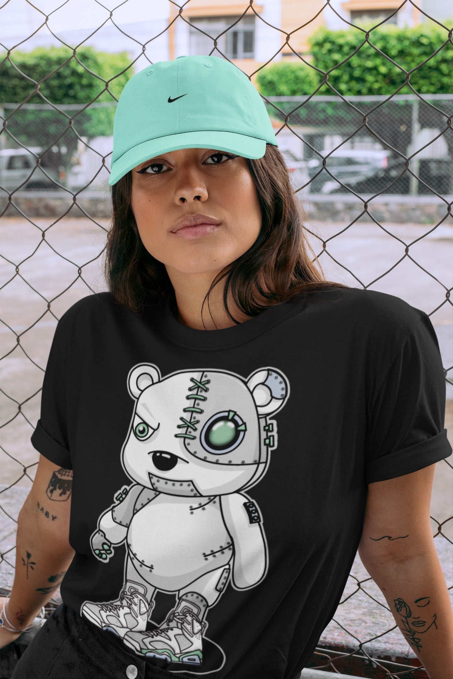 Cyborg Bear Unisex Tops - Air Jordan 6 Mint Foam