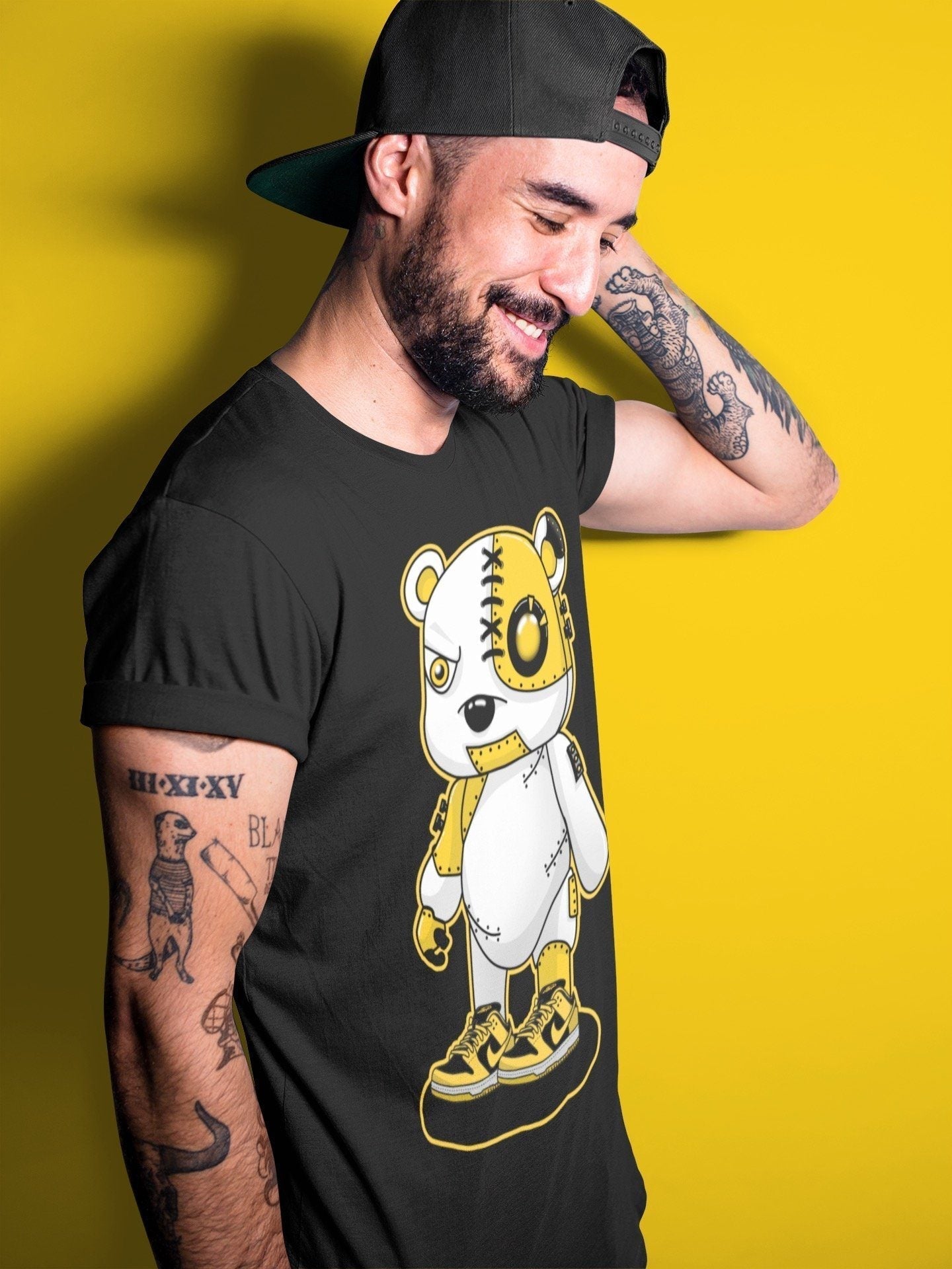 Cyborg Bear Unisex Tops - Dunk Championship Goldenrod