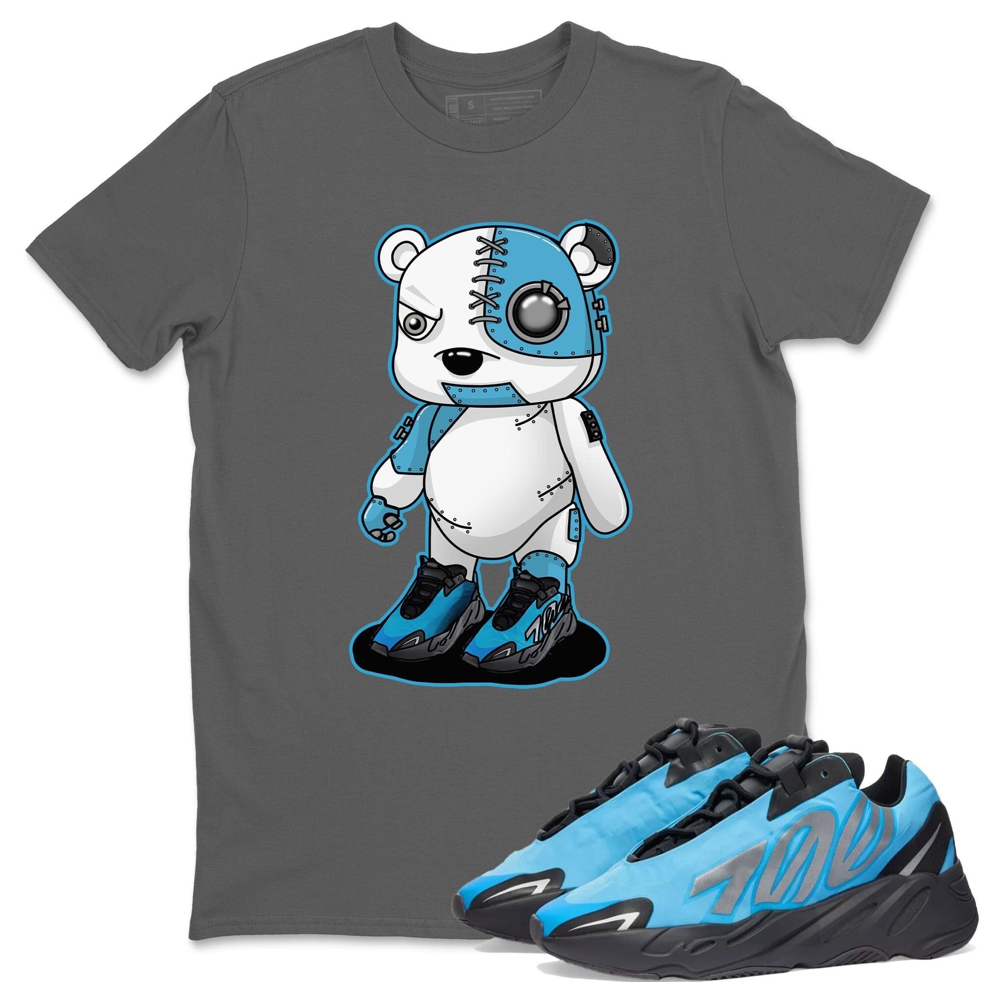 Cyborg Bear Unisex Tops - Yeezy 700 Bright Cyan