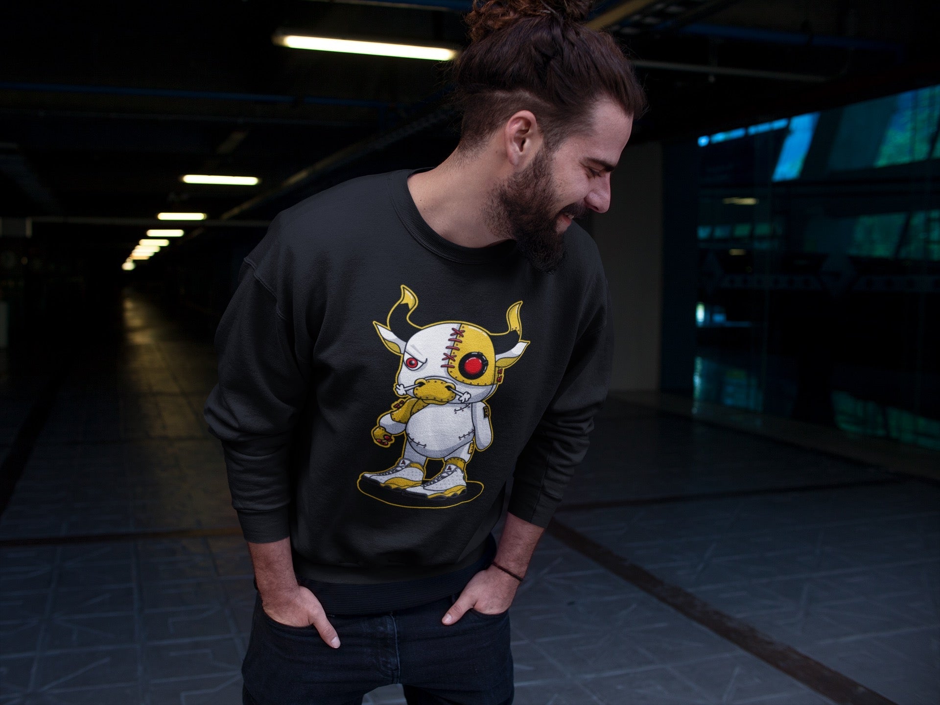 Cyborg Bull Unisex Tops - Air Jordan 13 Del Sol
