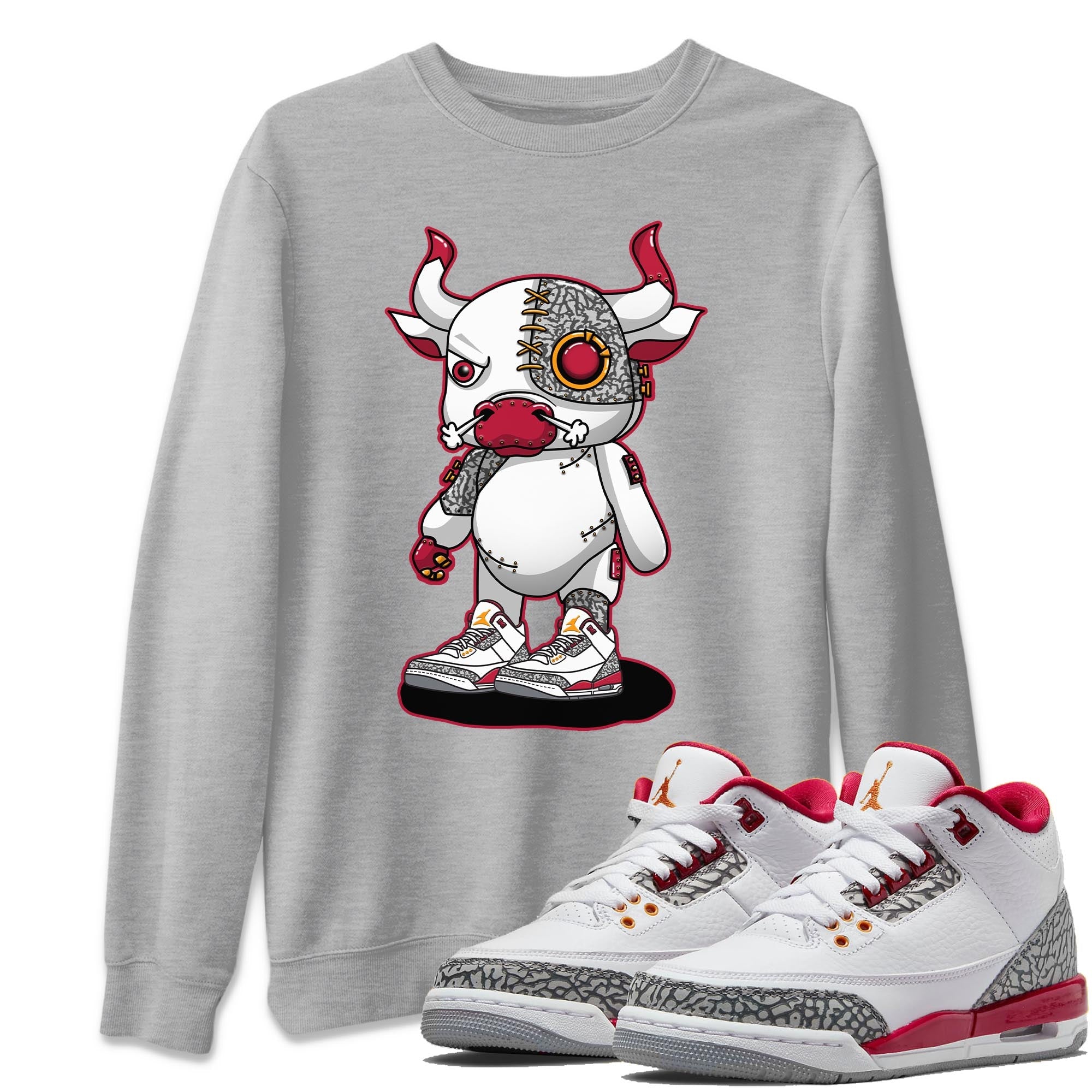 Cyborg Bull Unisex Tops - Air Jordan 3 Cardinal