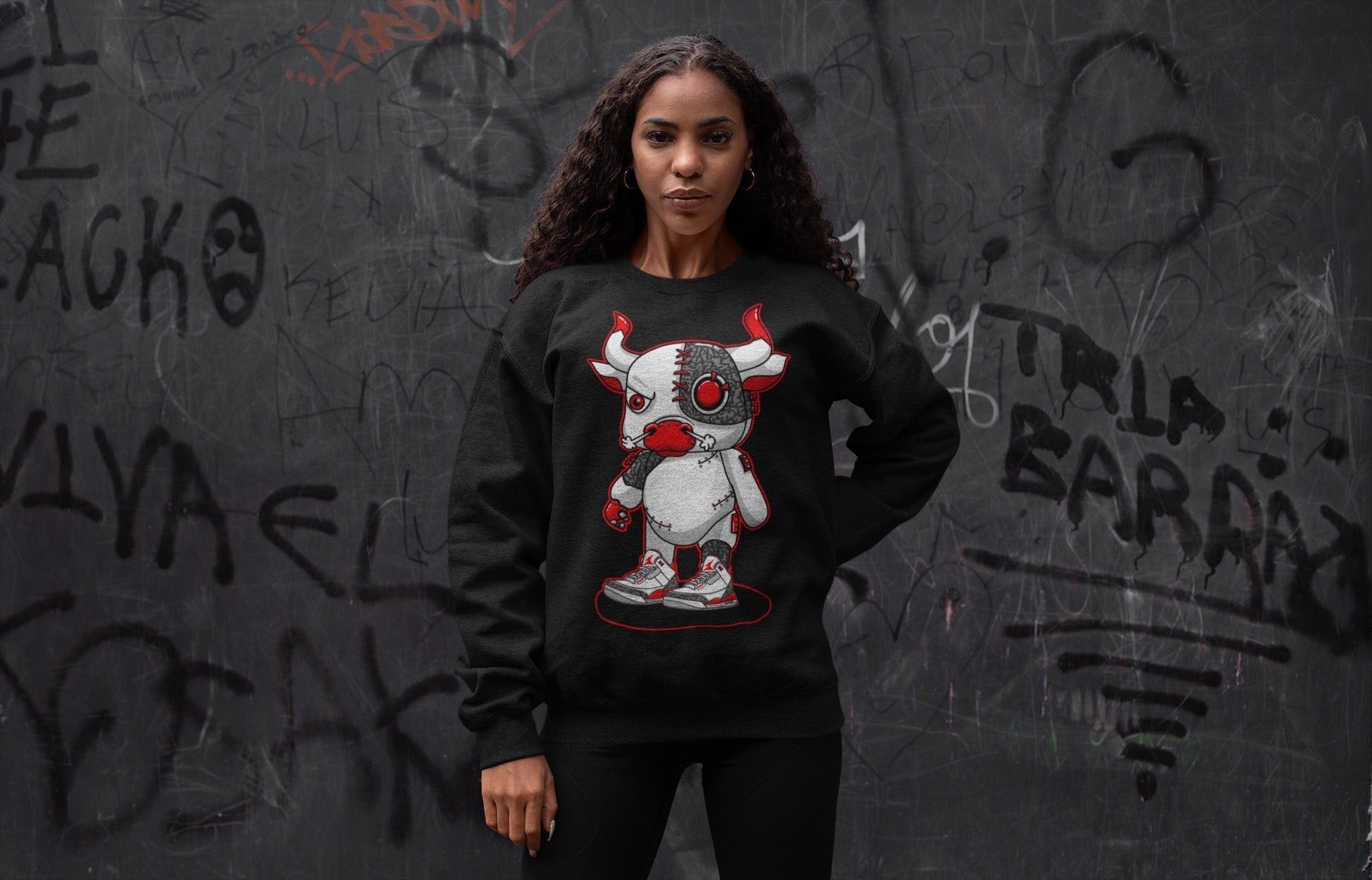 Cyborg Bull Unisex Tops - Air Jordan 3 Fire Red