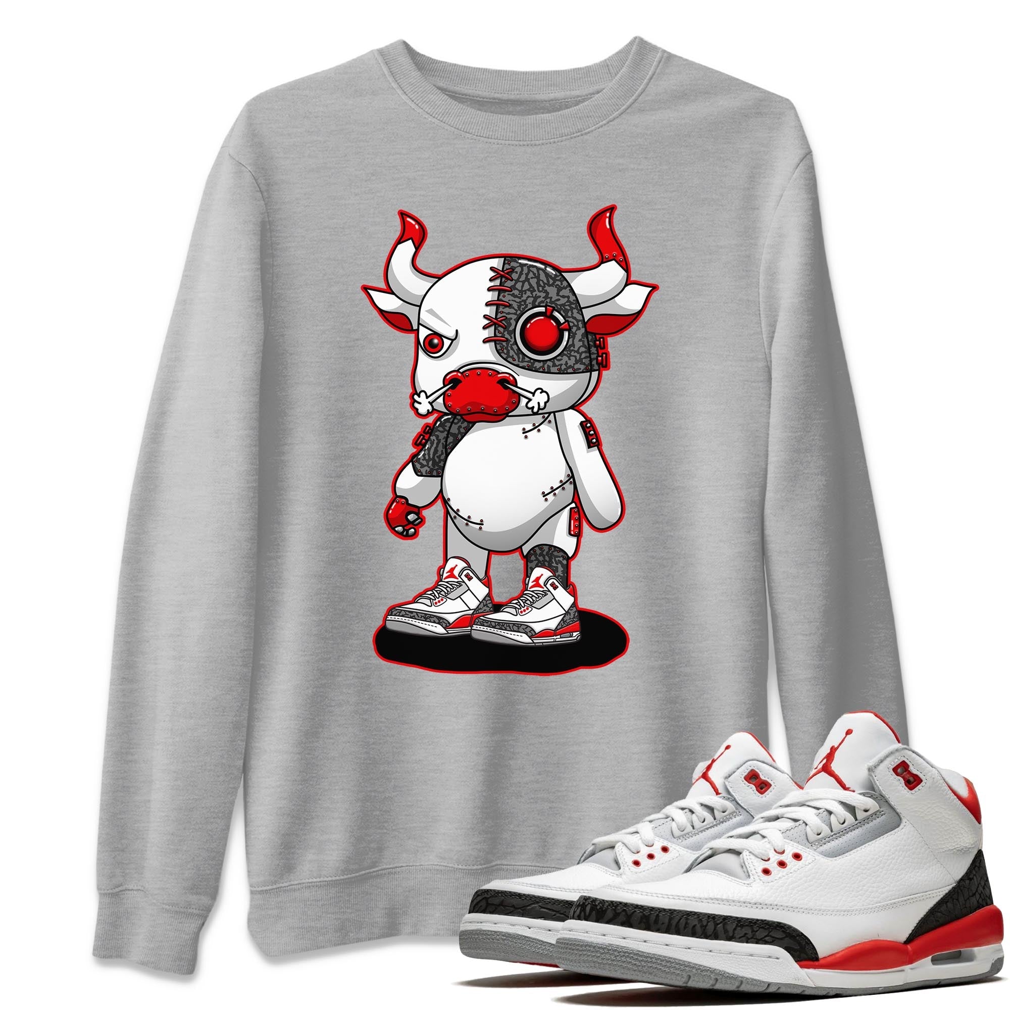 Cyborg Bull Unisex Tops - Air Jordan 3 Fire Red
