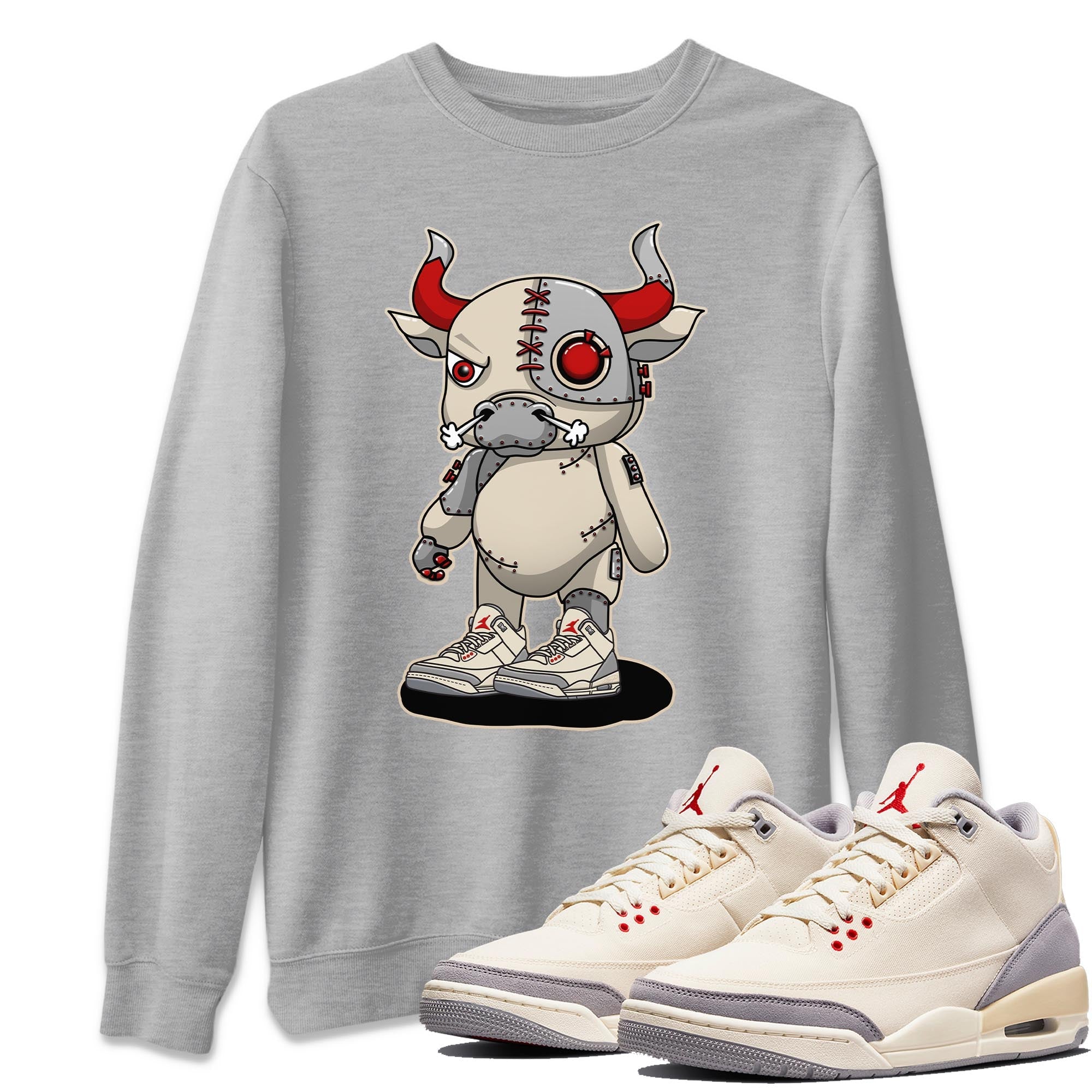 Cyborg Bull Unisex Tops - Air Jordan 3 Muslin