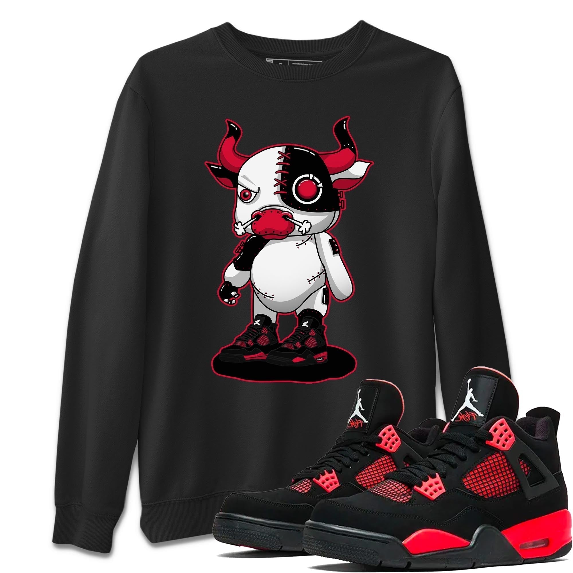 Cyborg Bull Unisex Tops - Air Jordan 4 Red Thunder