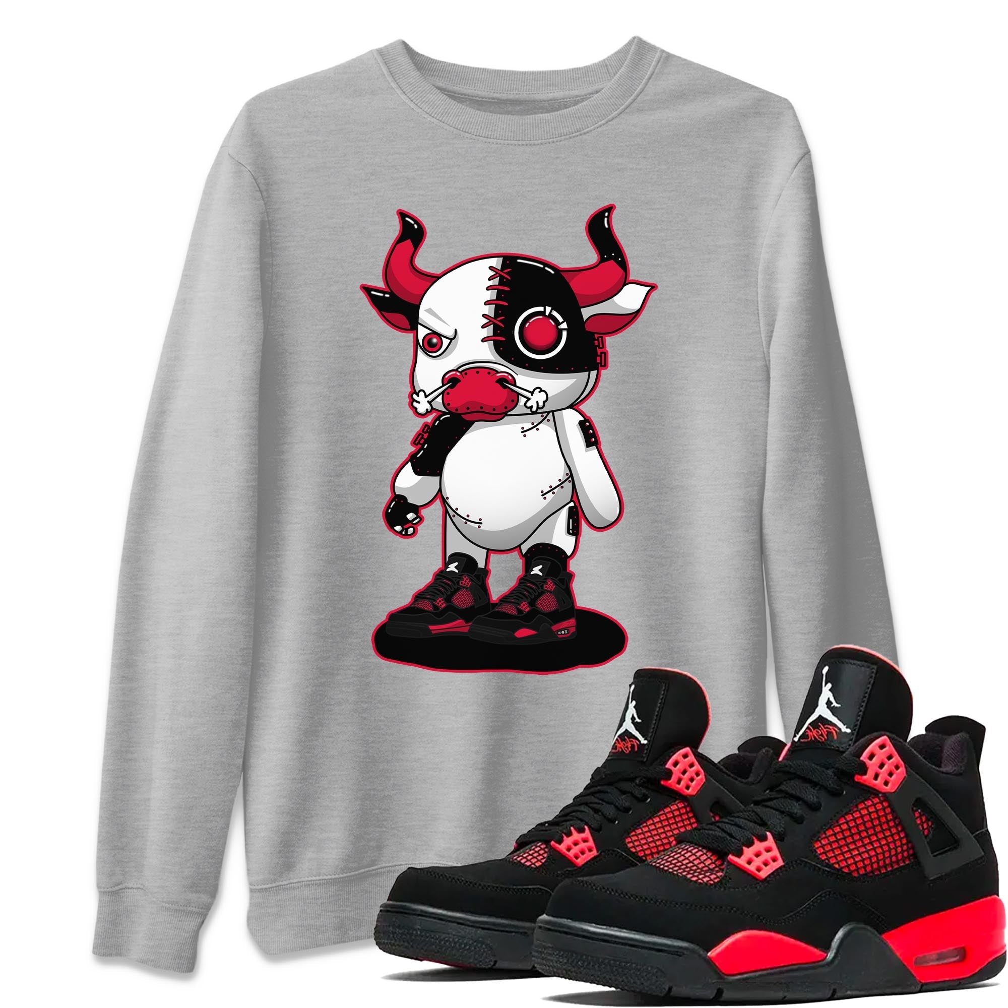 Cyborg Bull Unisex Tops - Air Jordan 4 Red Thunder