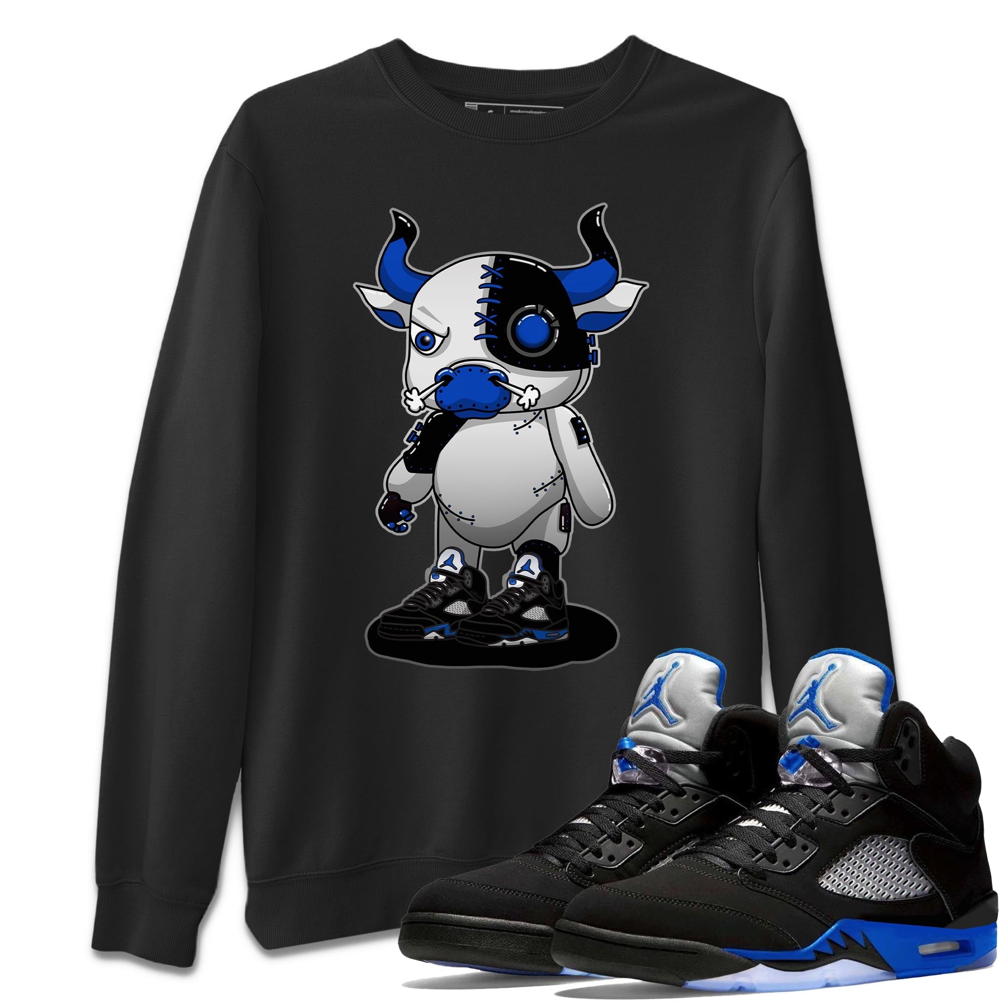 Cyborg Bull Unisex Tops - Air Jordan 5 Racer Blue