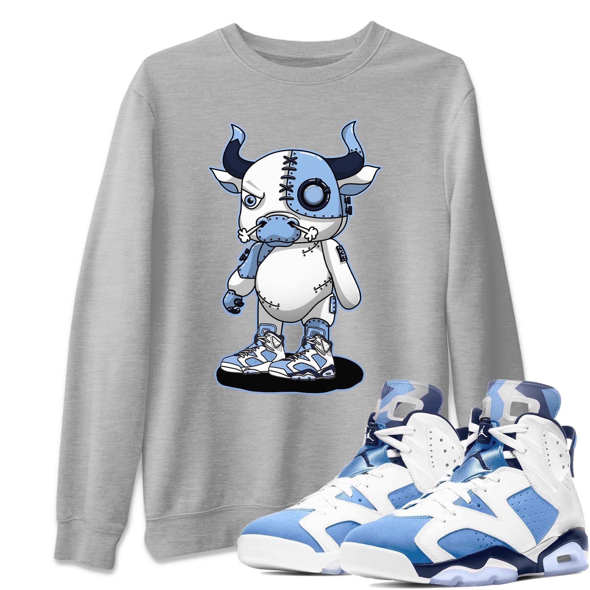 Cyborg Bull Unisex Tops - Air Jordan 6 UNC