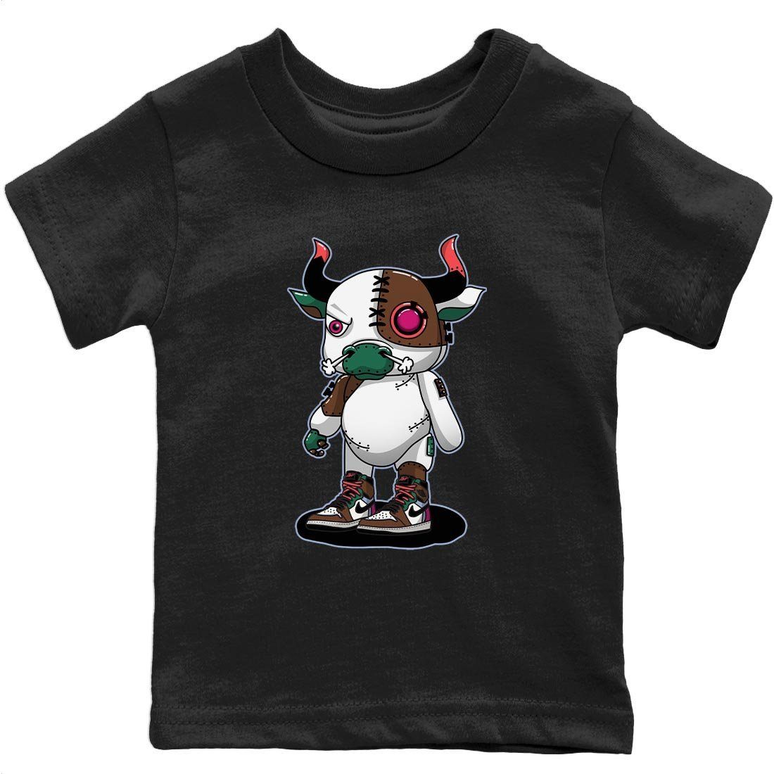 Cyborg Bull Kids Tops - Air Jordan 1 Hand Crafted