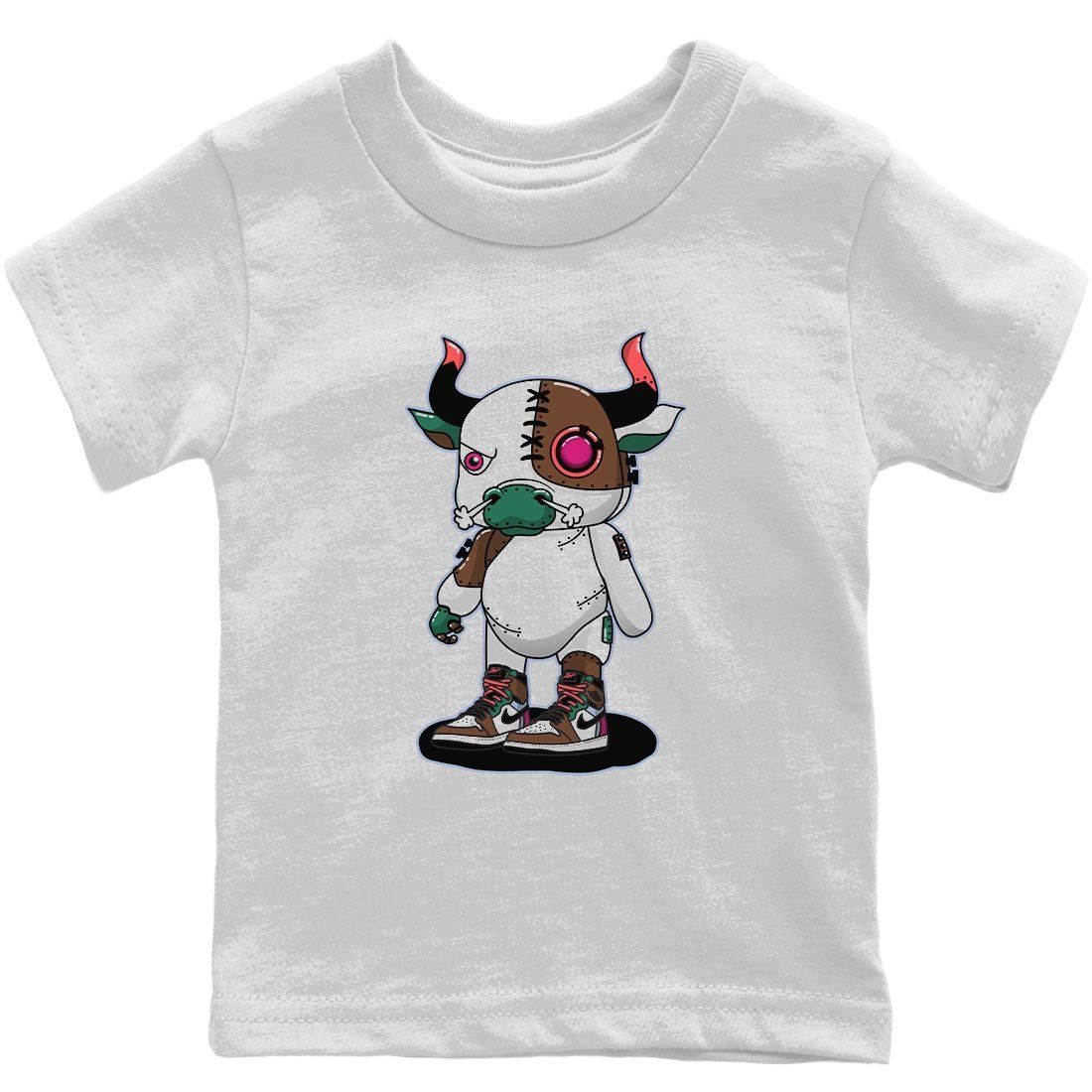 Cyborg Bull Kids Tops - Air Jordan 1 Hand Crafted