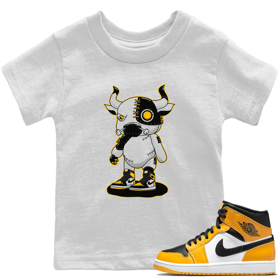 Cyborg Bull Kids Tops - Air Jordan 1 Taxi