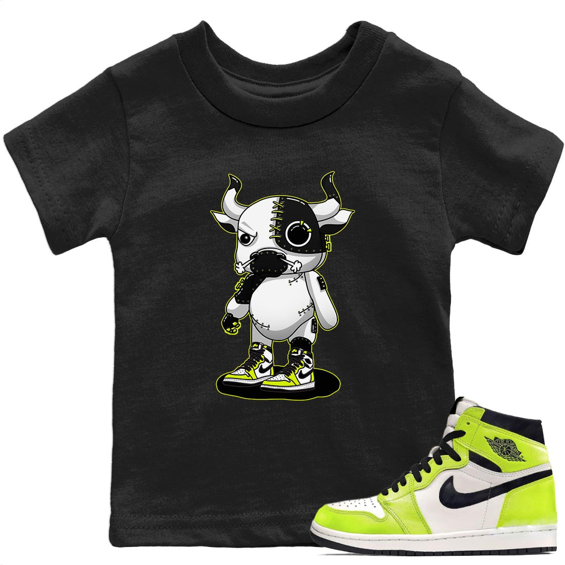 Cyborg Bull Kids Tops - Air Jordan 1 Visionaire