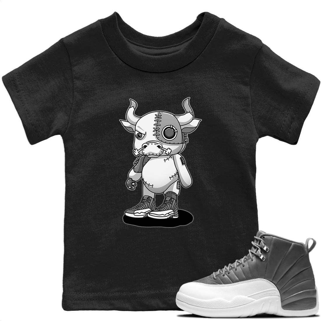 Cyborg Bull Kids Tops - Air Jordan 12 Stealth