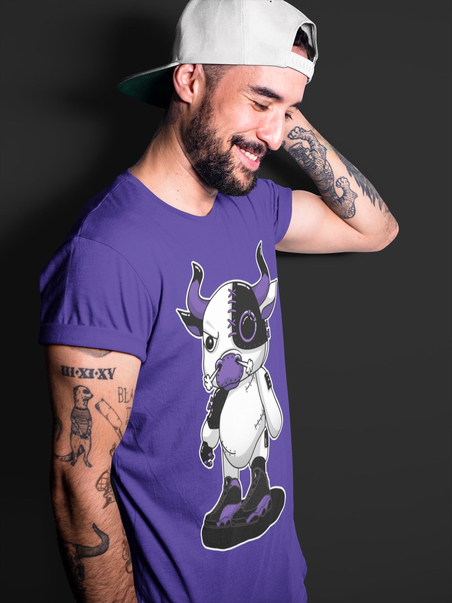 Cyborg Bull Unisex Tops - Air Jordan 13 Court Purple