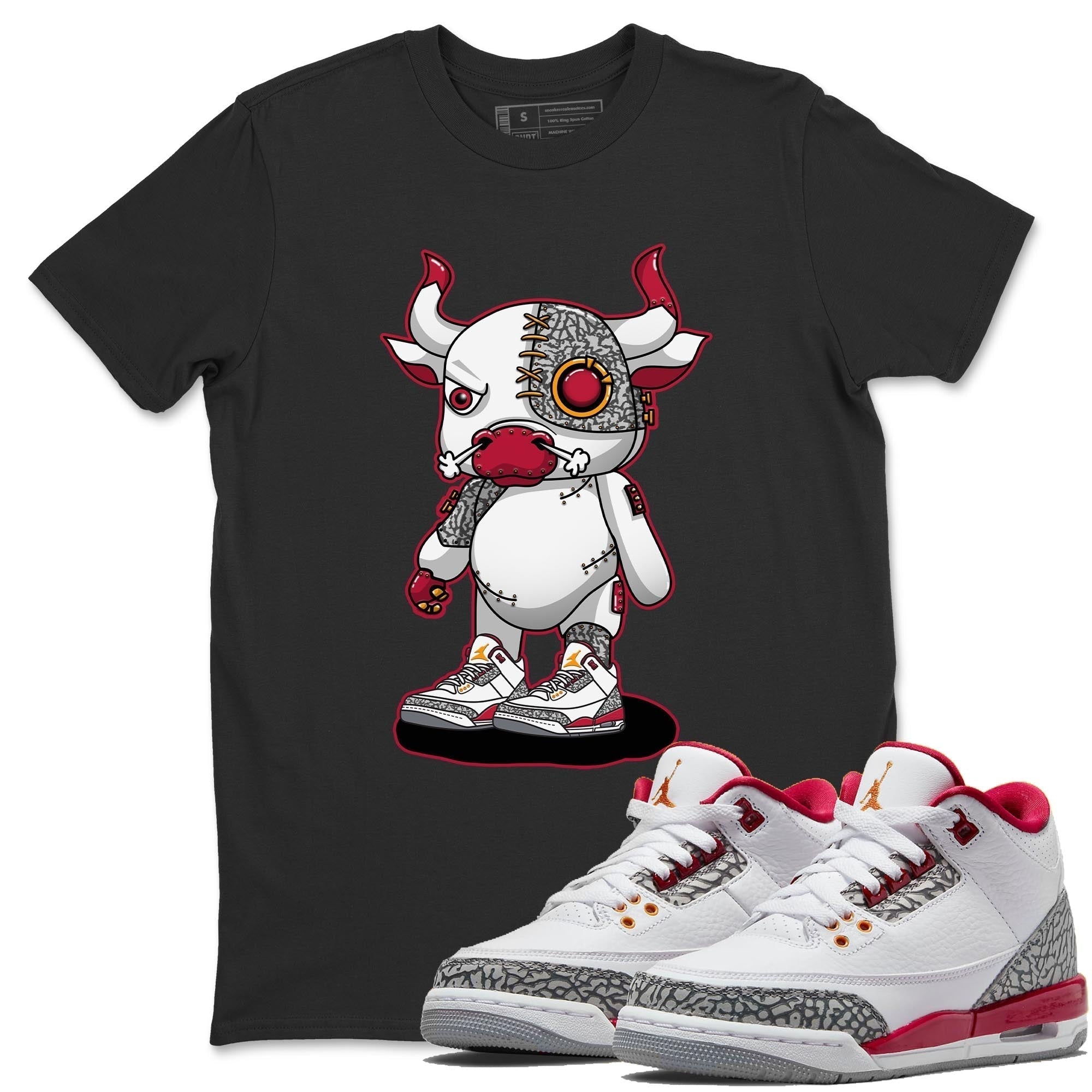 Cyborg Bull Unisex Tops - Air Jordan 3 Cardinal