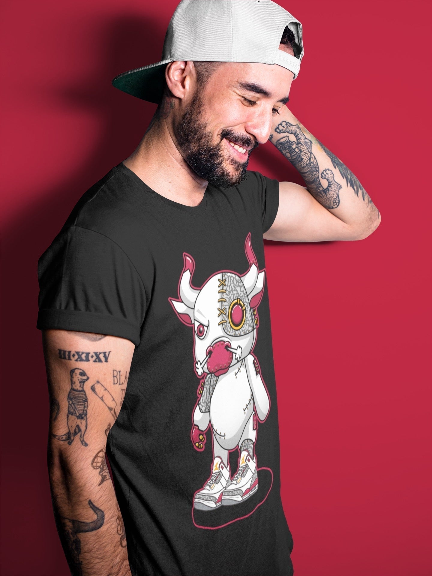 Cyborg Bull Unisex Tops - Air Jordan 3 Cardinal