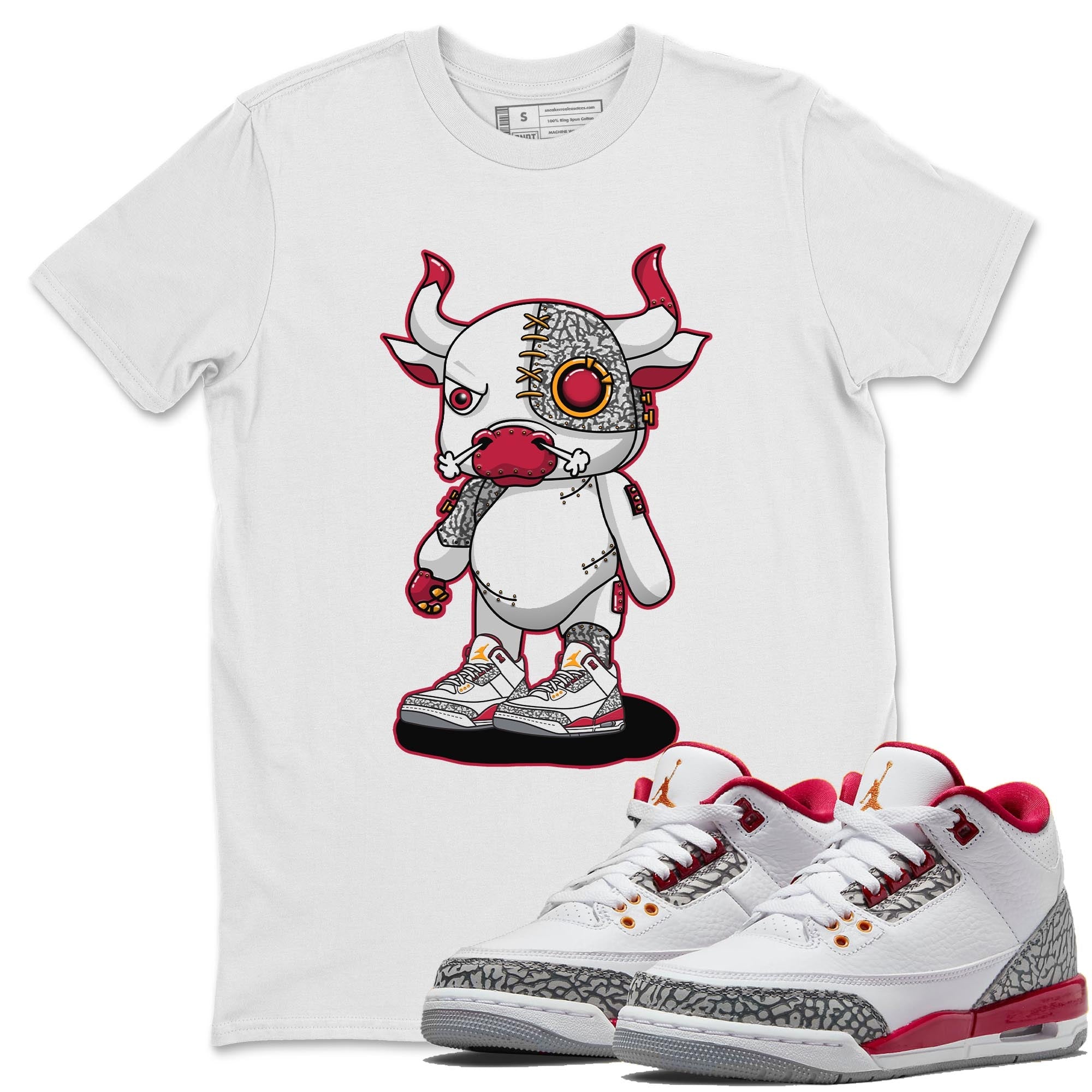 Cyborg Bull Unisex Tops - Air Jordan 3 Cardinal