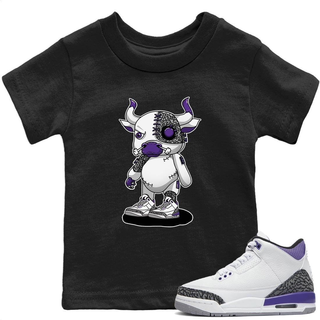 Cyborg Bull Kids Tops - Air Jordan 3 Dark Iris