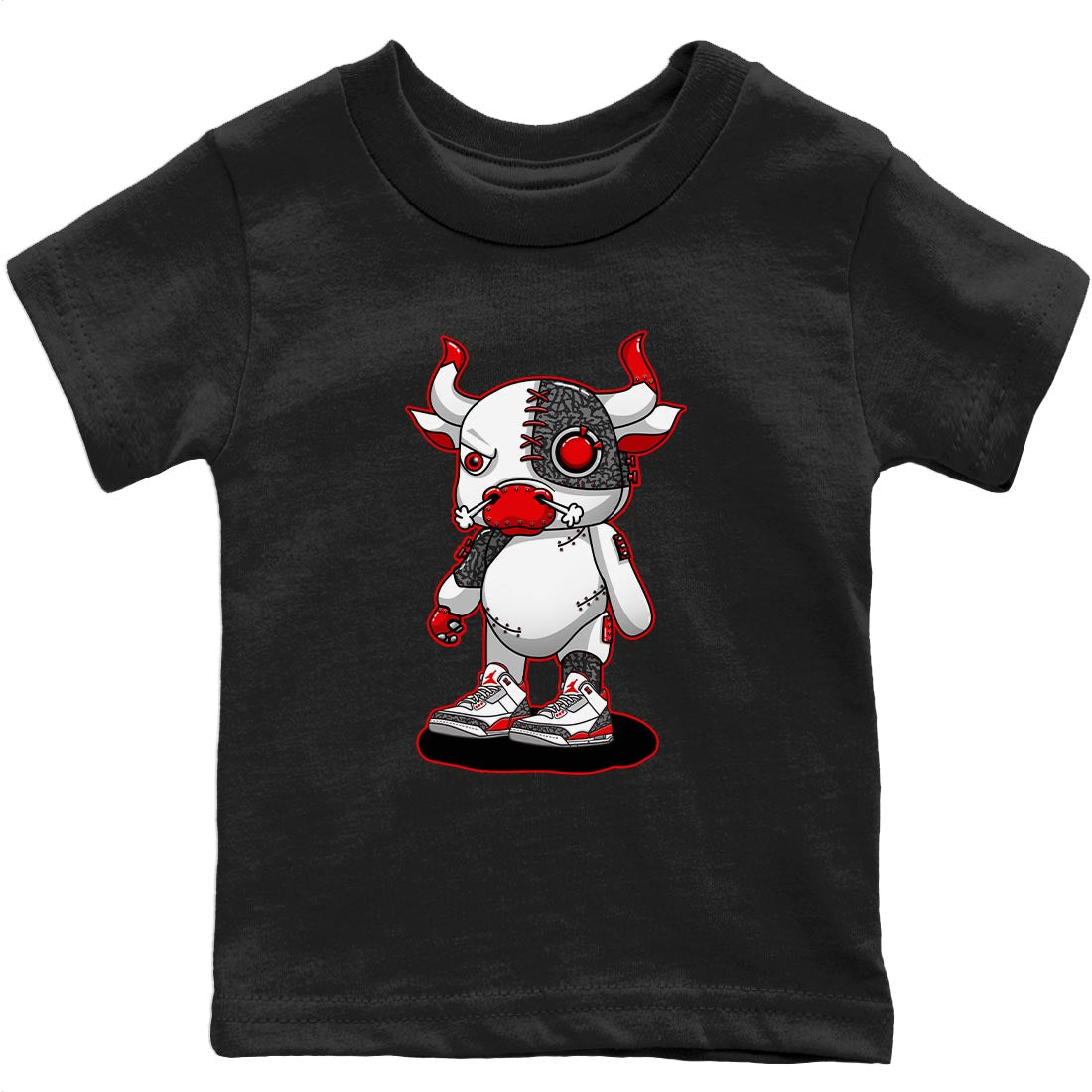 Cyborg Bull Kids Tops - Air Jordan 3 Fire Red