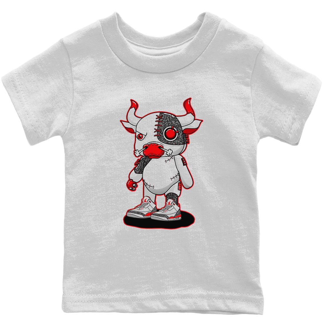 Cyborg Bull Kids Tops - Air Jordan 3 Fire Red