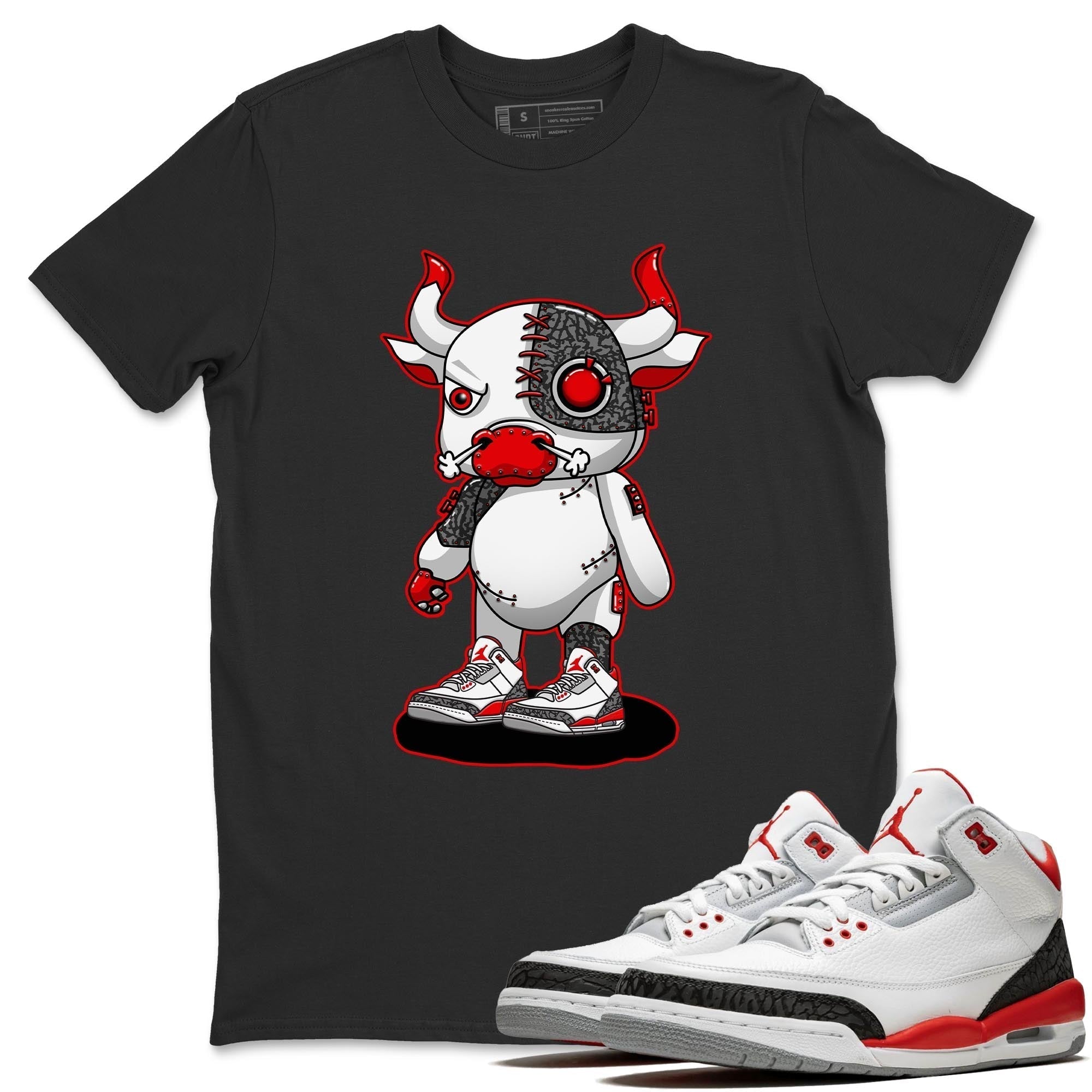 Cyborg Bull Unisex Tops - Air Jordan 3 Fire Red