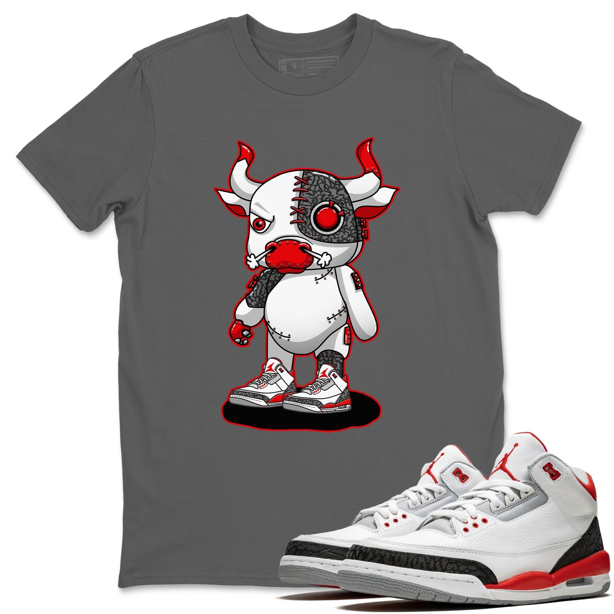 Cyborg Bull Unisex Tops - Air Jordan 3 Fire Red