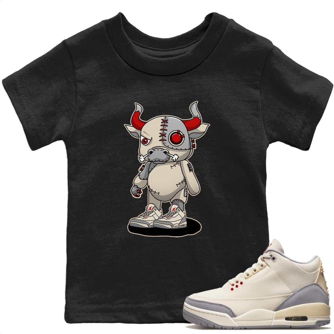 Cyborg Bull Kids Tops - Air Jordan 3 Muslin