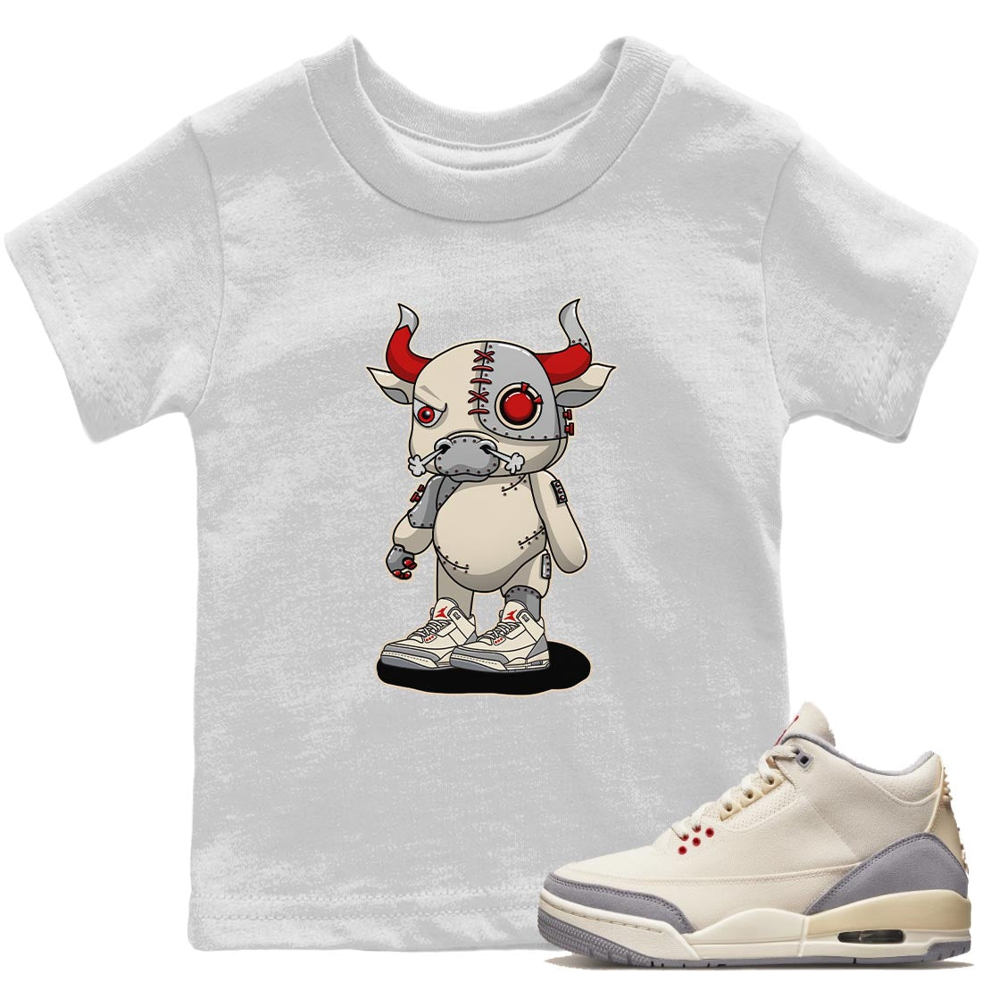 Cyborg Bull Kids Tops - Air Jordan 3 Muslin