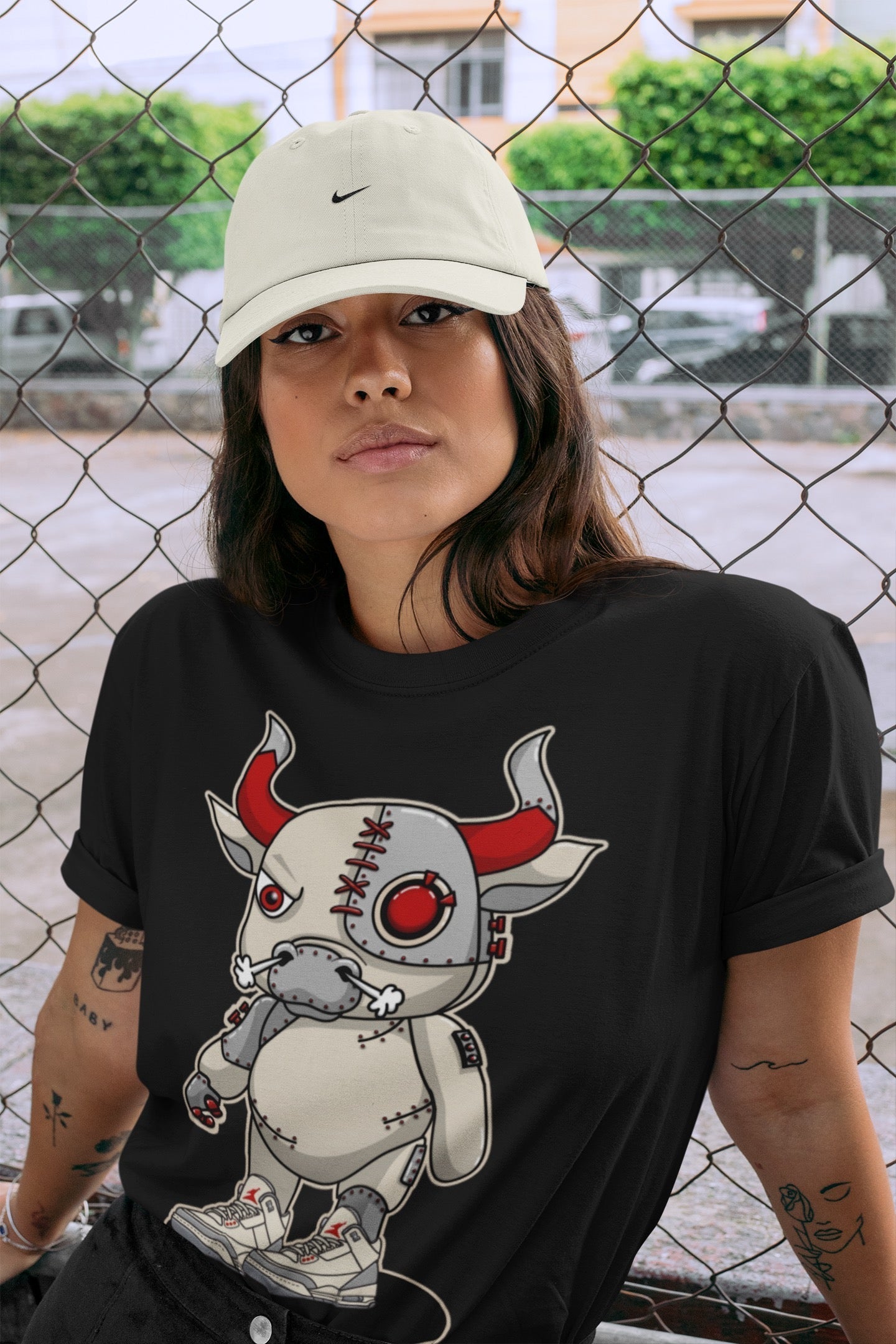 Cyborg Bull Unisex Tops - Air Jordan 3 Muslin