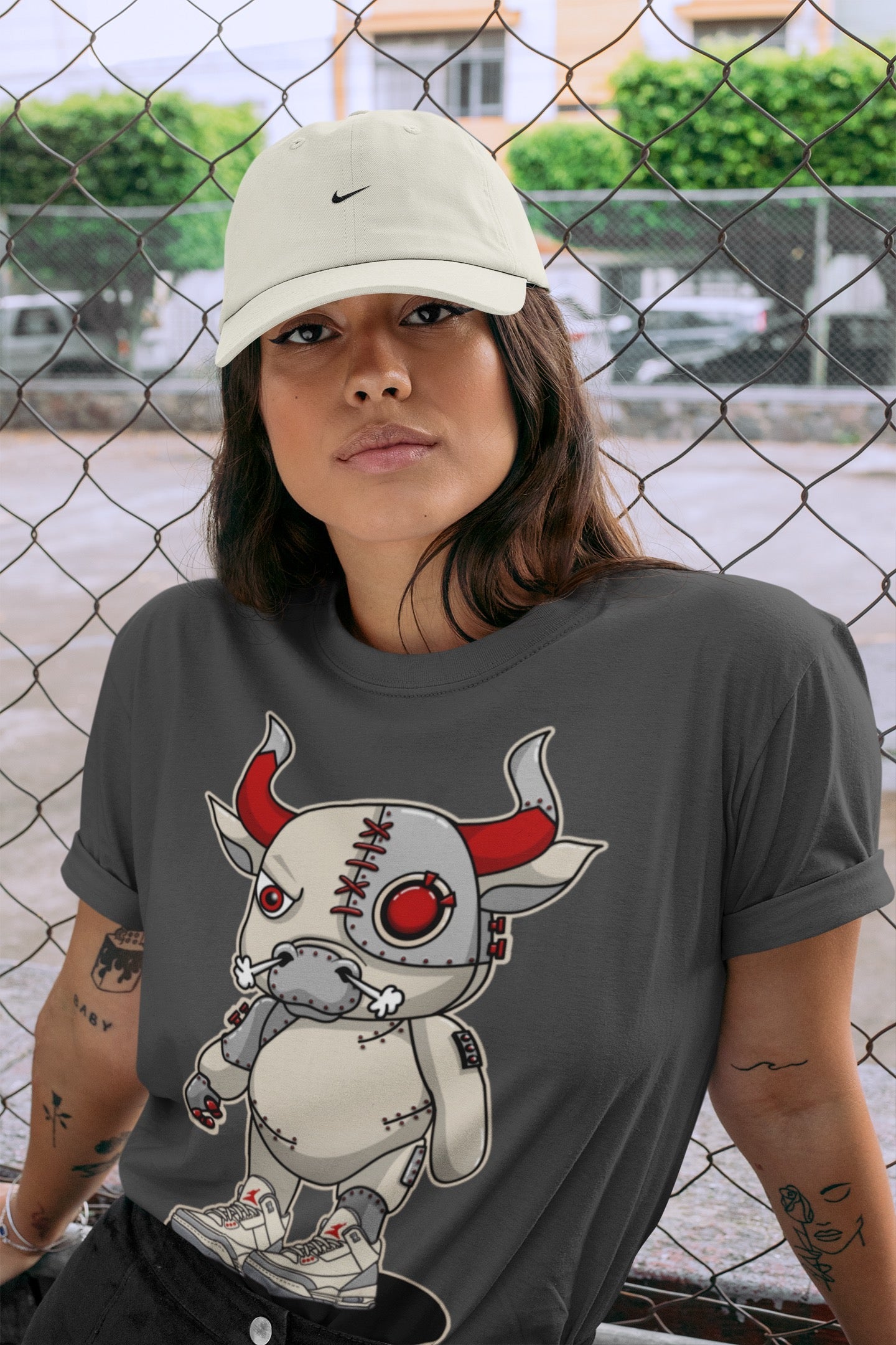 Cyborg Bull Unisex Tops - Air Jordan 3 Muslin