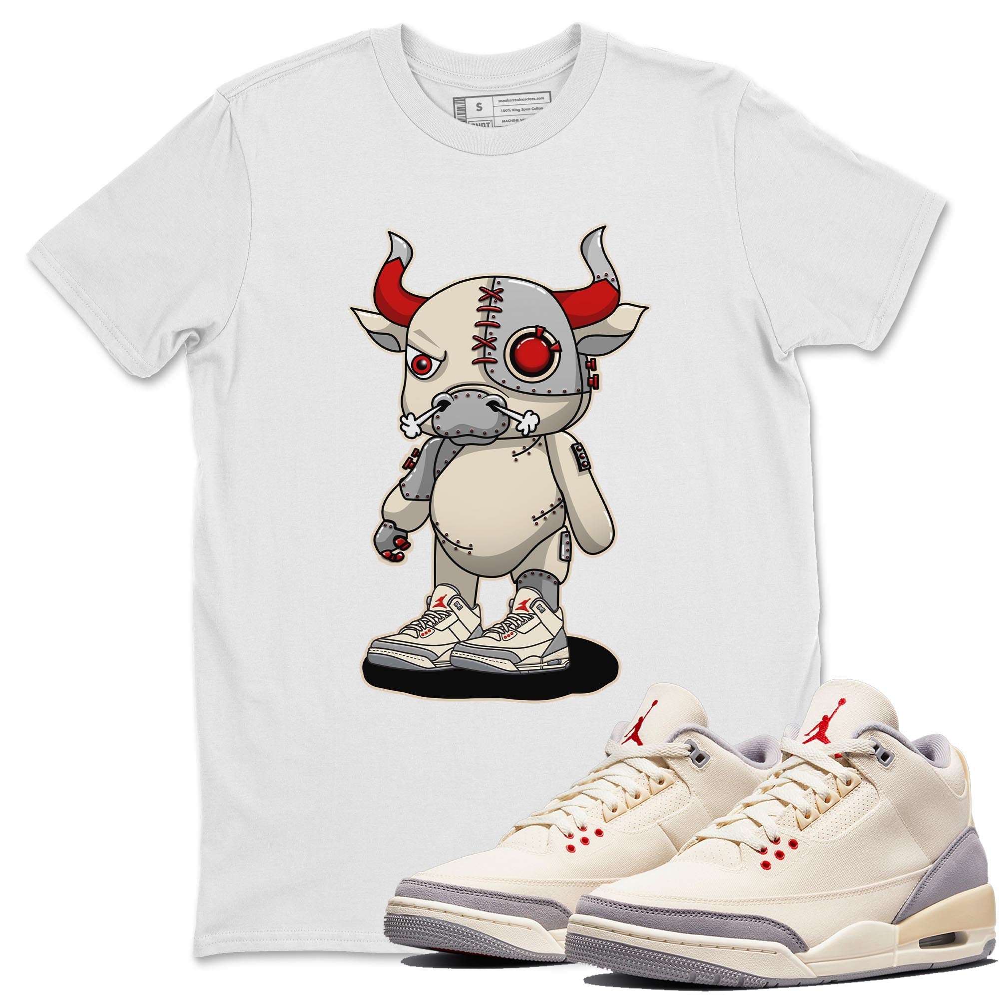 Cyborg Bull Unisex Tops - Air Jordan 3 Muslin