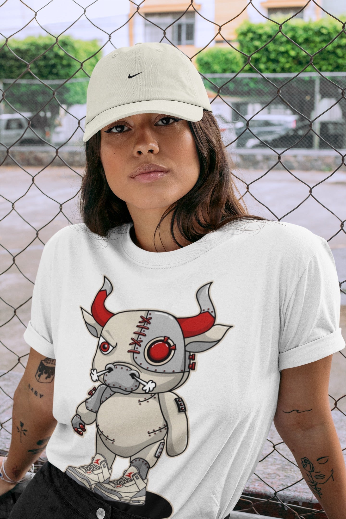 Cyborg Bull Unisex Tops - Air Jordan 3 Muslin