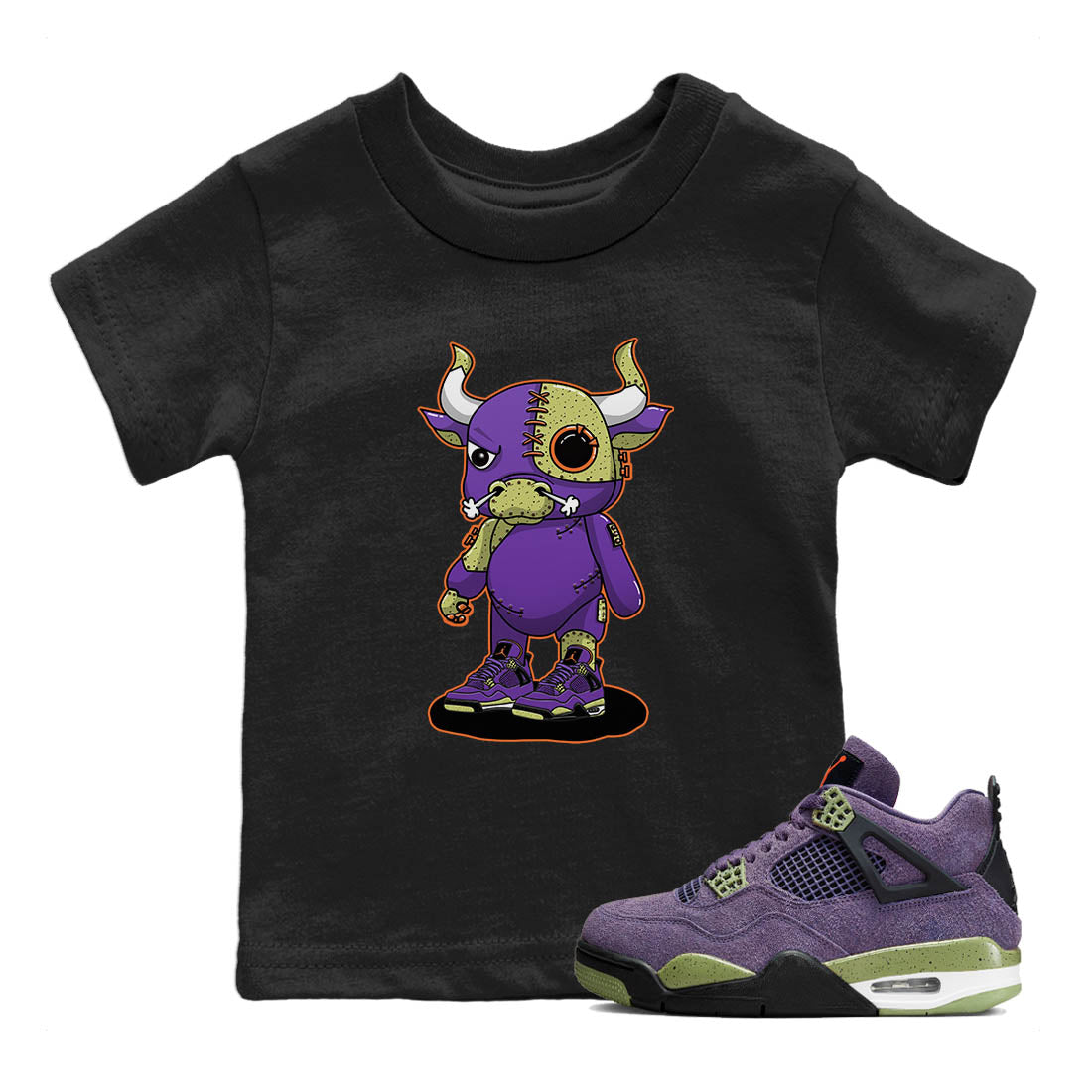 Cyborg Bull Kids Tops - Air Jordan 4 Canyon Purple