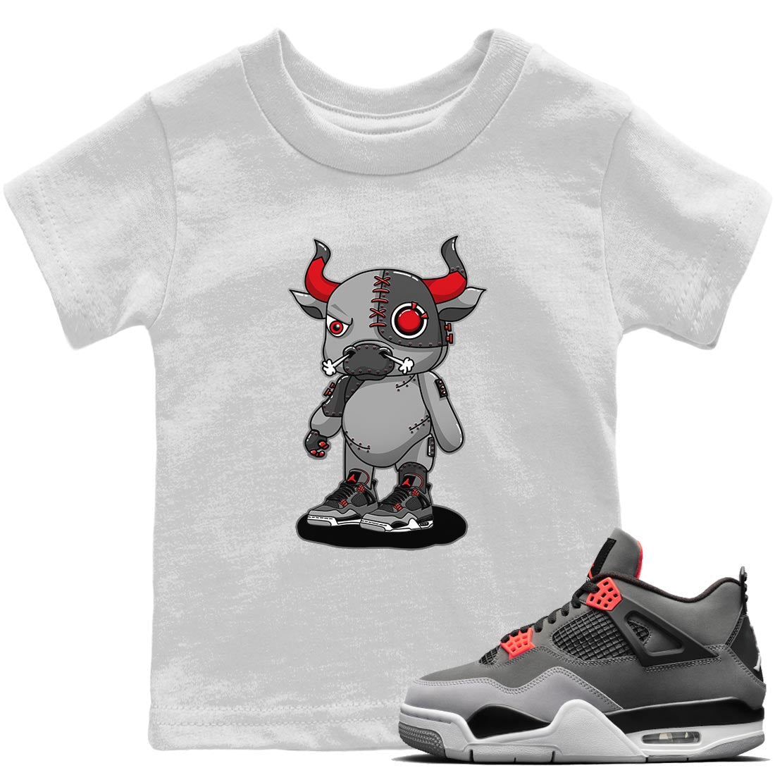 Cyborg Bull Kids Tops - Air Jordan 4 Infrared