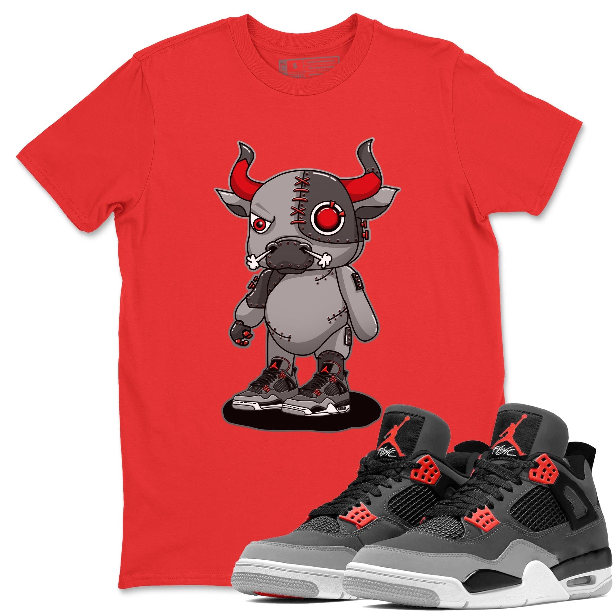 Cyborg Bull Unisex Tops - Air Jordan 4 Infrared