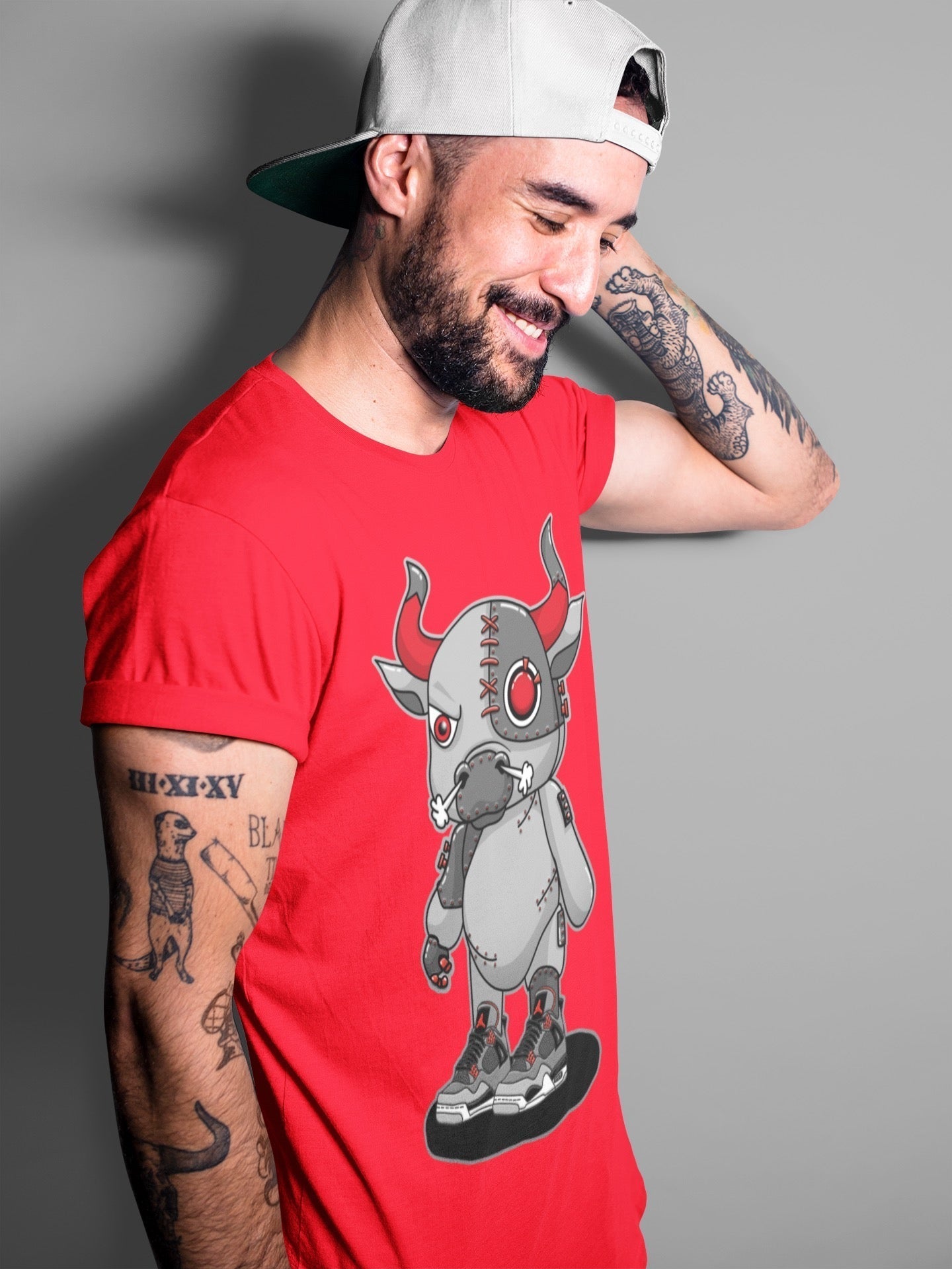 Cyborg Bull Unisex Tops - Air Jordan 4 Infrared