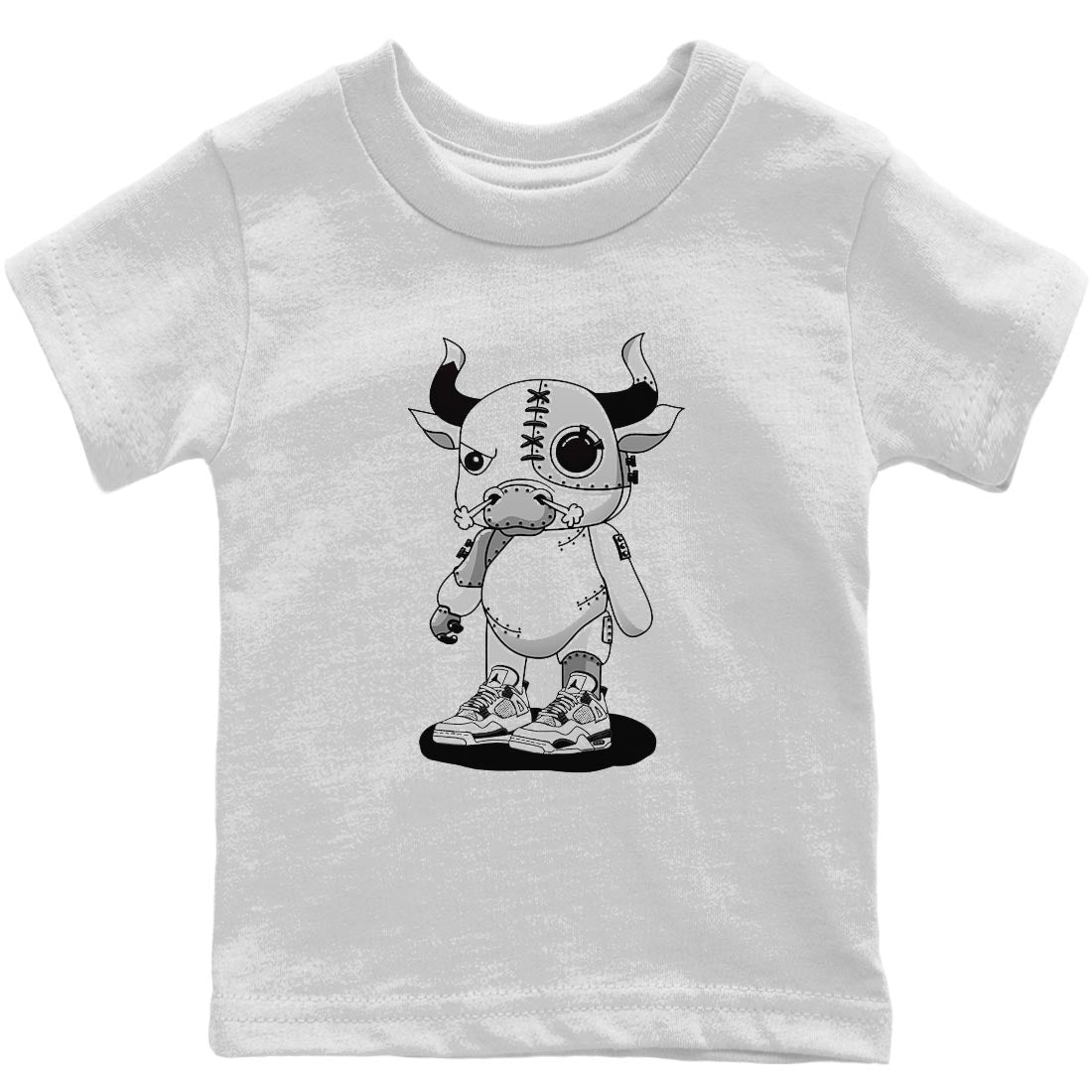 Cyborg Bull Kids Tops - Air Jordan 4 Military Black